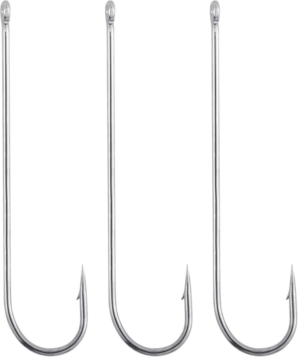 100 Pack Extra Long Shank Aberdeen Fishing Hooks - Perfect for Crappie, Bass, Bream, Bluegill & Panfish!