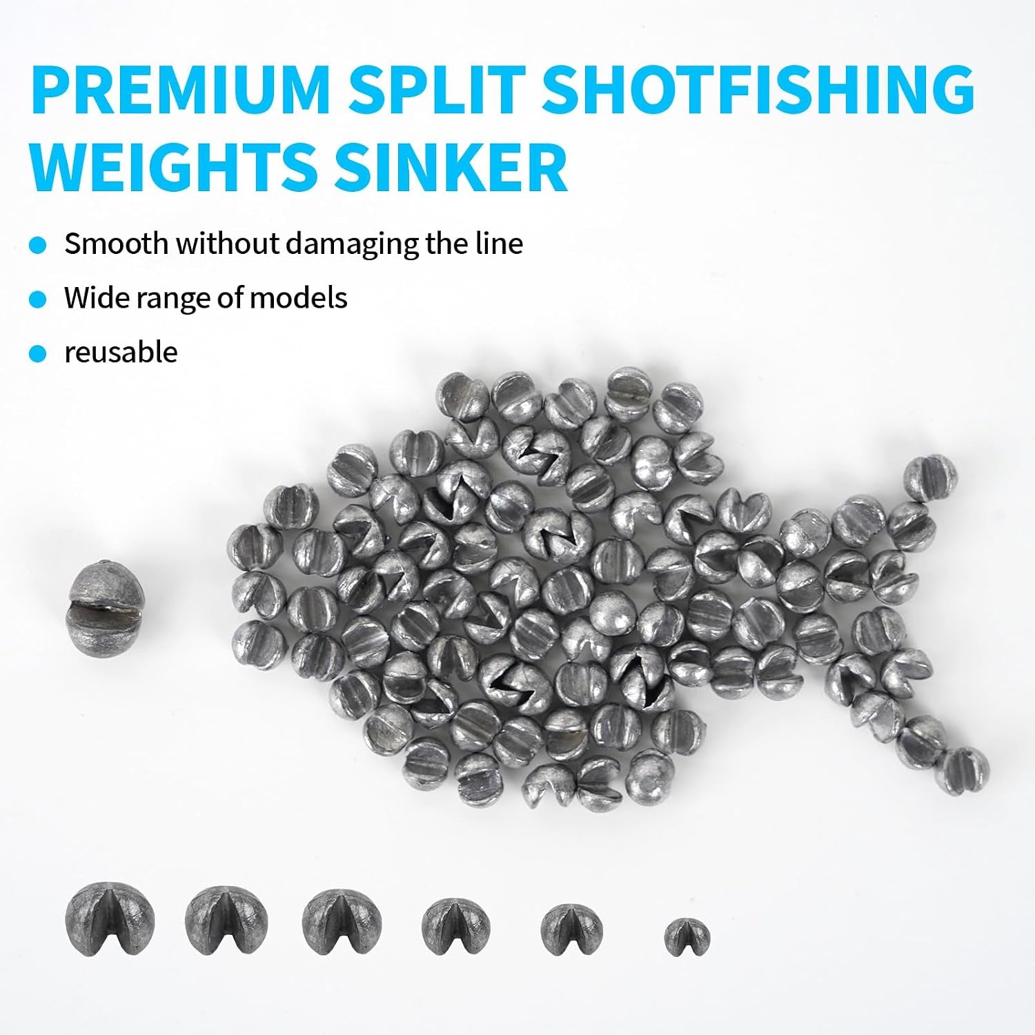 200/320Pcs Split Shot Fishing Weights Sinkers, 5/6 Sizes