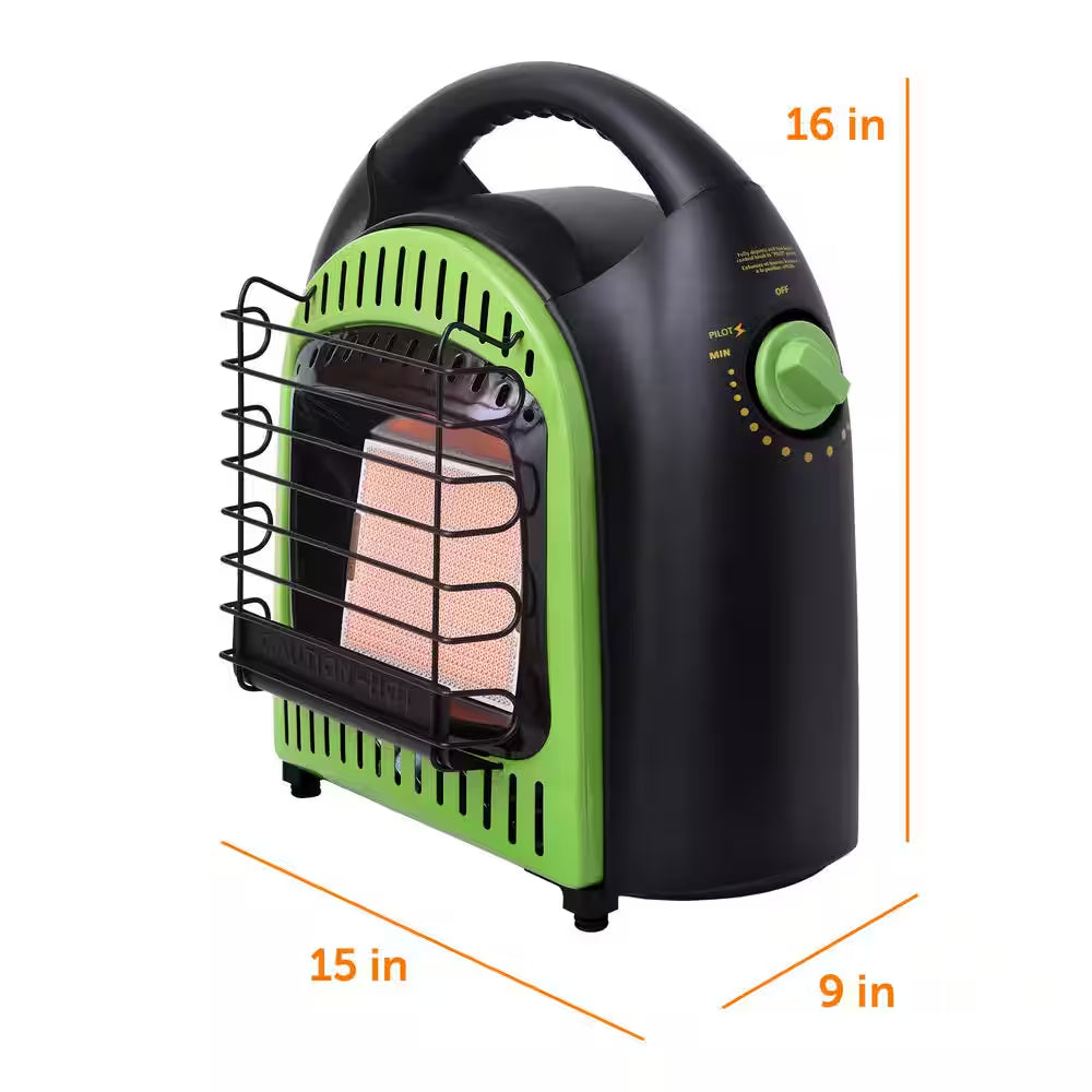 Portable 10,000 BTU Thermostatic Infrared Propane Camping Heater for 1 Lb. LP Tank