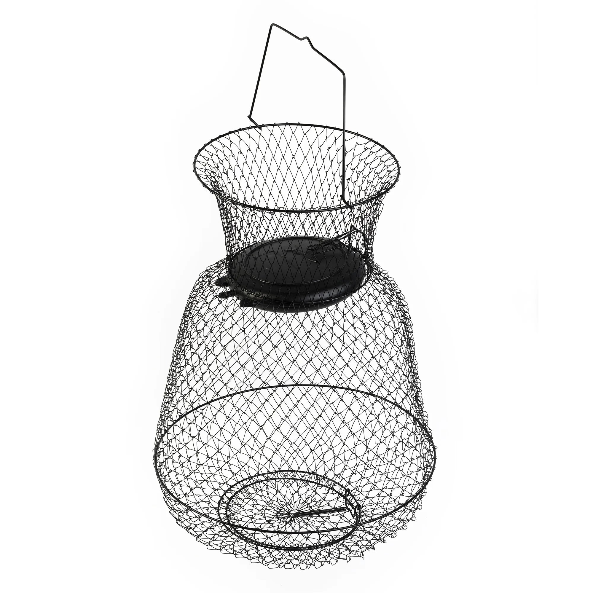 15 in X 21 in Collapsible Floating Wire Fishing Basket with Trap Doors and Handle