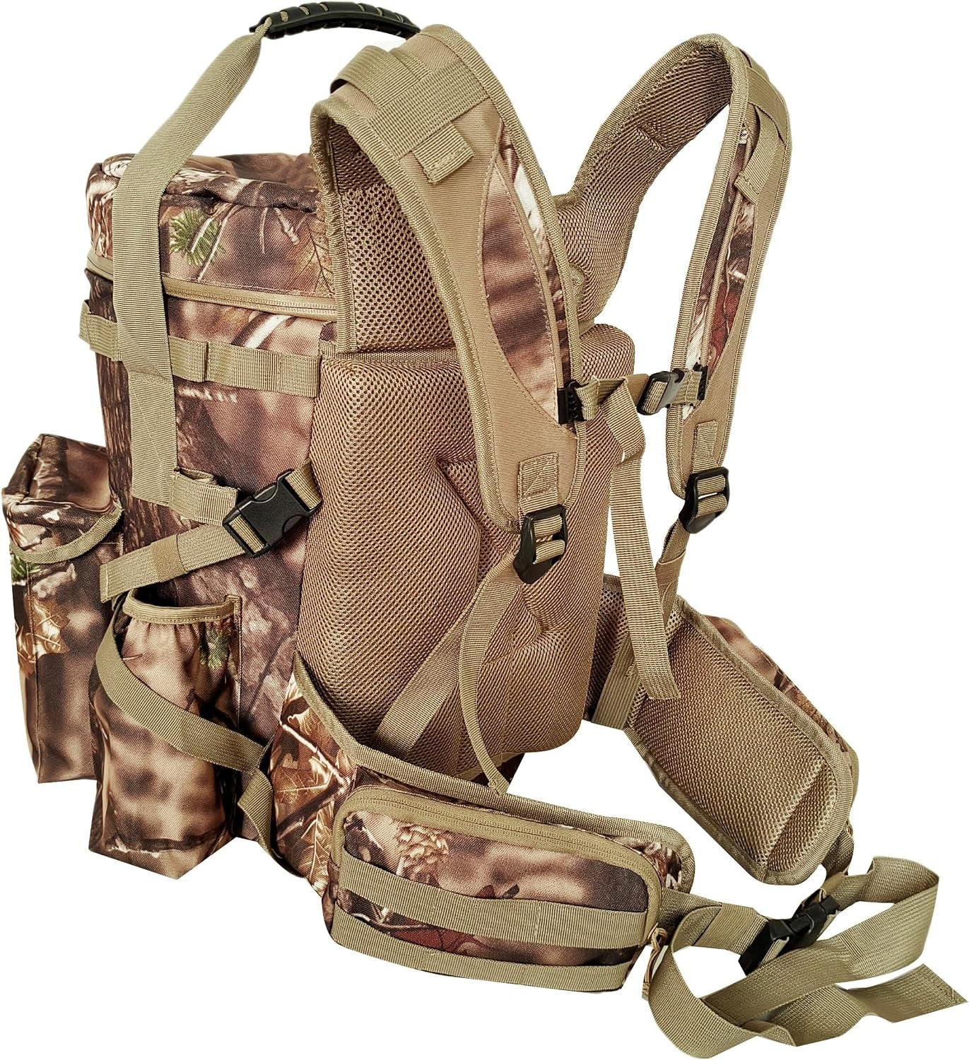Insulated Bucket Backpack with 360° Swivel Lid – Camo Cooler Backpack with 5-Gallon Bucket for Hunting, Fishing, Camping, Outdoor Sports – Woodland Camo