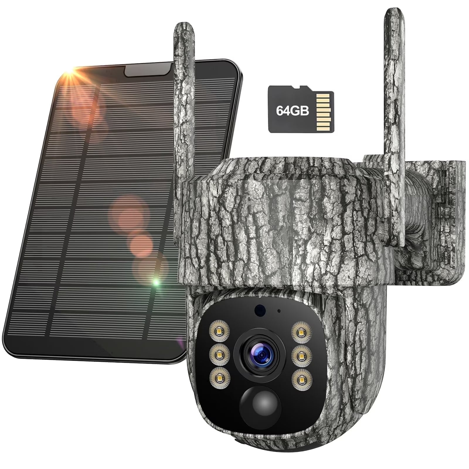 4G LTE Solar Trail Camera Cellular Live Feed 2.5K 360° View Game Camera Auto Tracking No Wifi Needed for Hunting&Outdoor Security