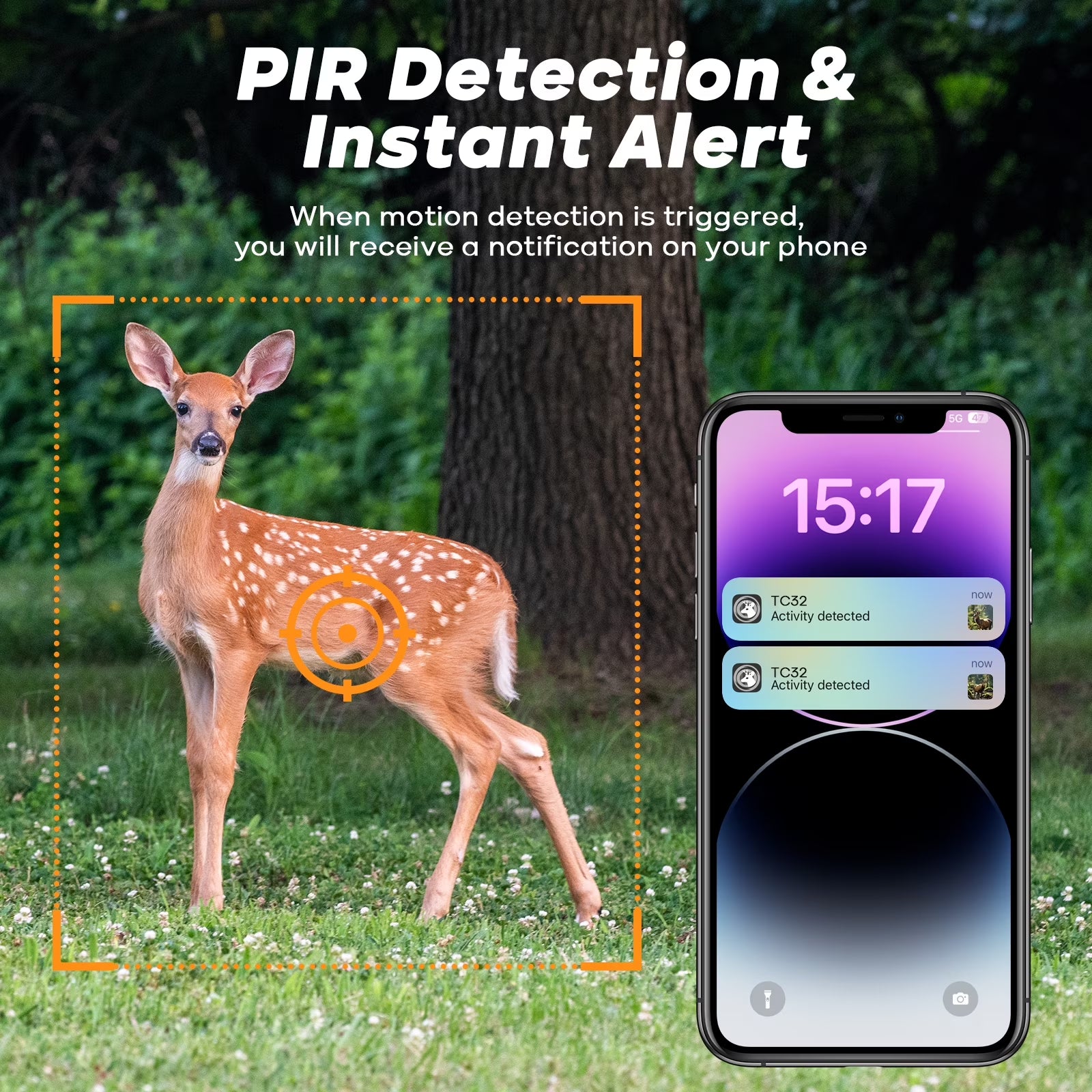 4G LTE Solar Trail Camera Cellular Live Feed 2.5K 360° View Game Camera Auto Tracking No Wifi Needed for Hunting&Outdoor Security