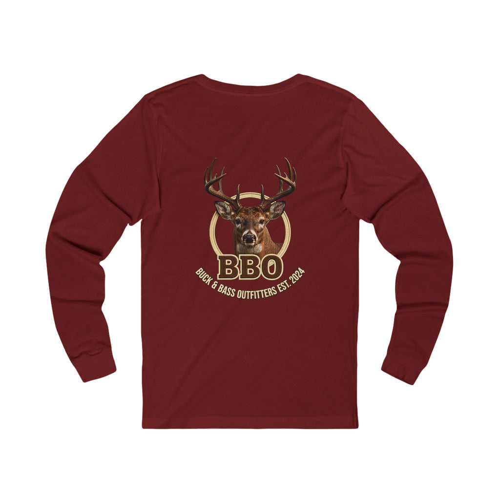 BBQ Buck Long Sleeve Tee — Deer Hunter BBQ Graphic Shirt