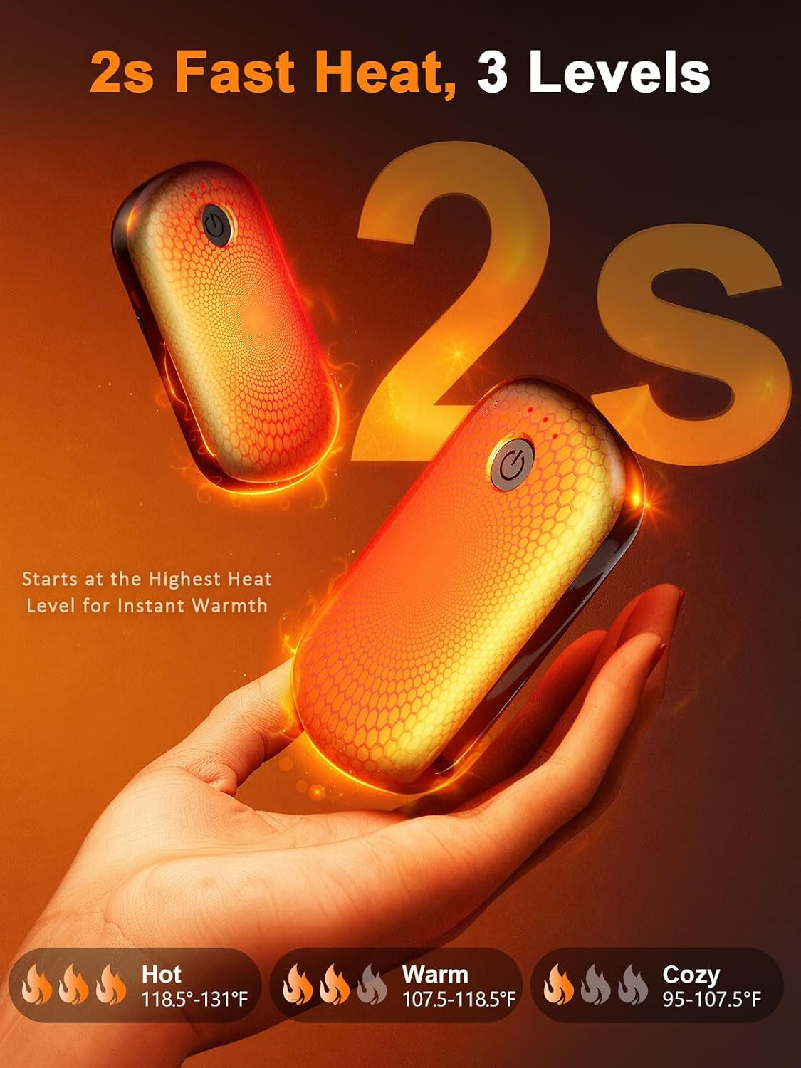 Tiny Toasty Tacos: Rechargeable Hand Warmers for Your Frosty Fingers - 6000Mah of Snuggly Heat for 24 Hours of Winter Shenanigans!