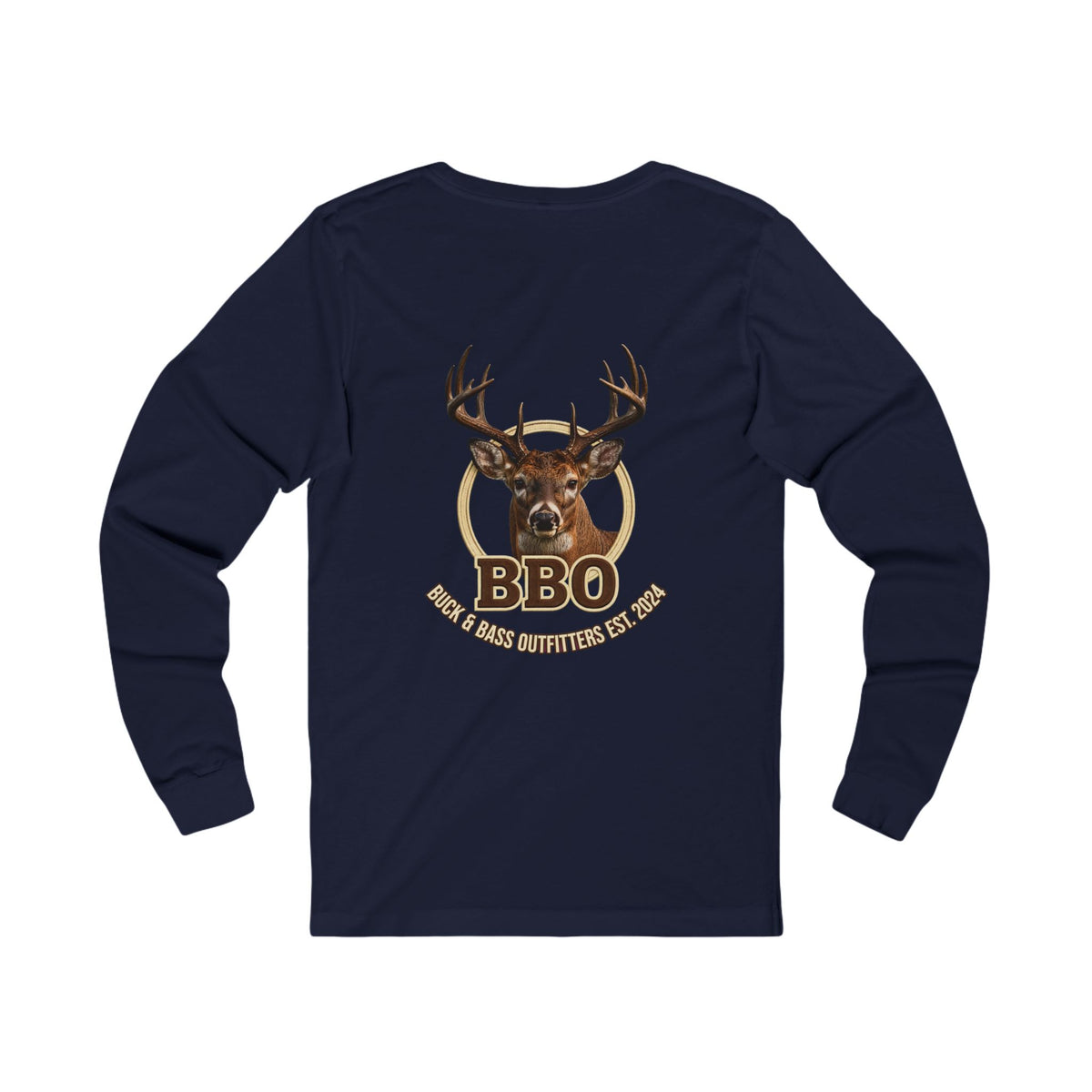 BBQ Buck Long Sleeve Tee — Deer Hunter BBQ Graphic Shirt