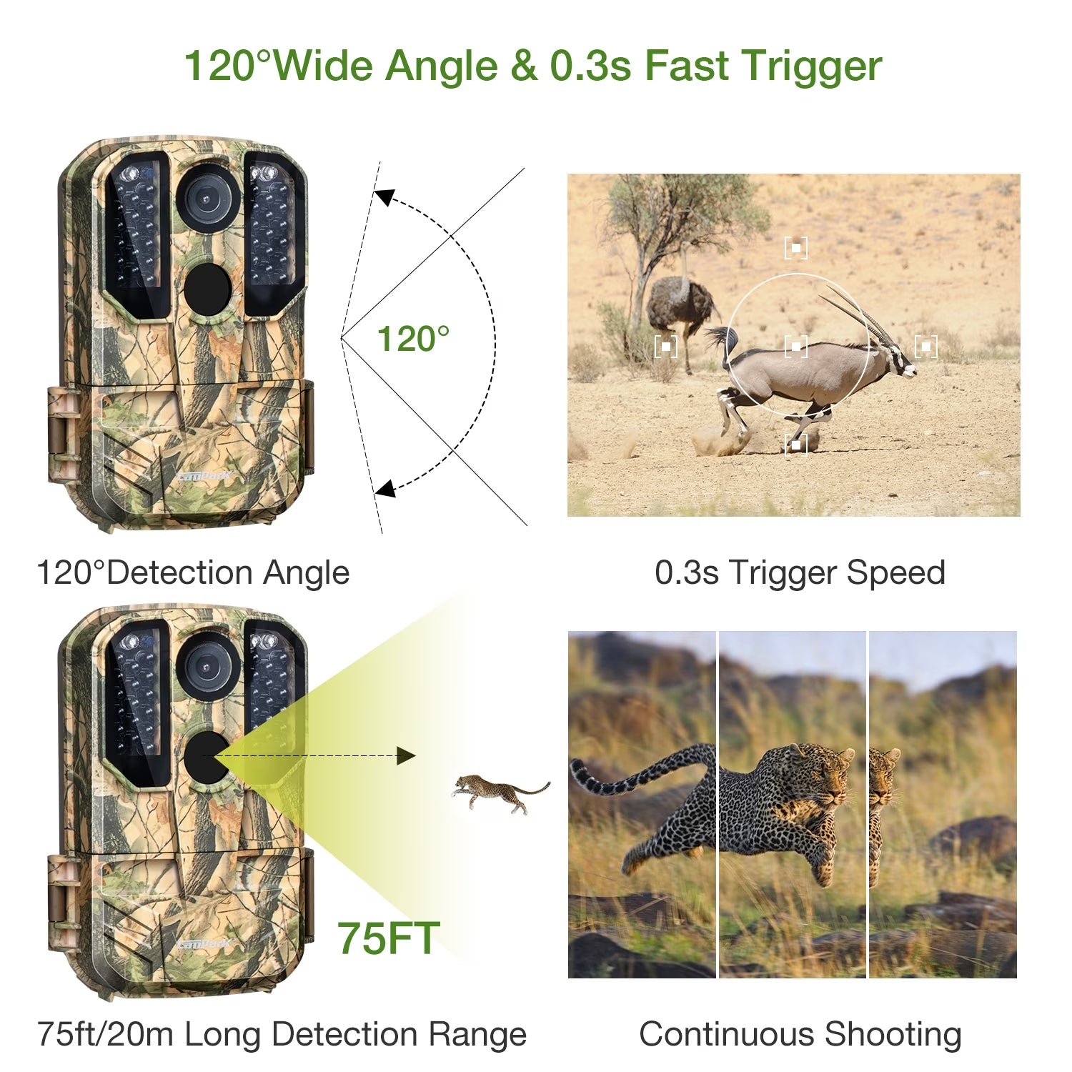 Wifi Trail Camera 24MP 1296P Bluetooth Game Camera with Night Vision Waterproof IP66 Motion Activated