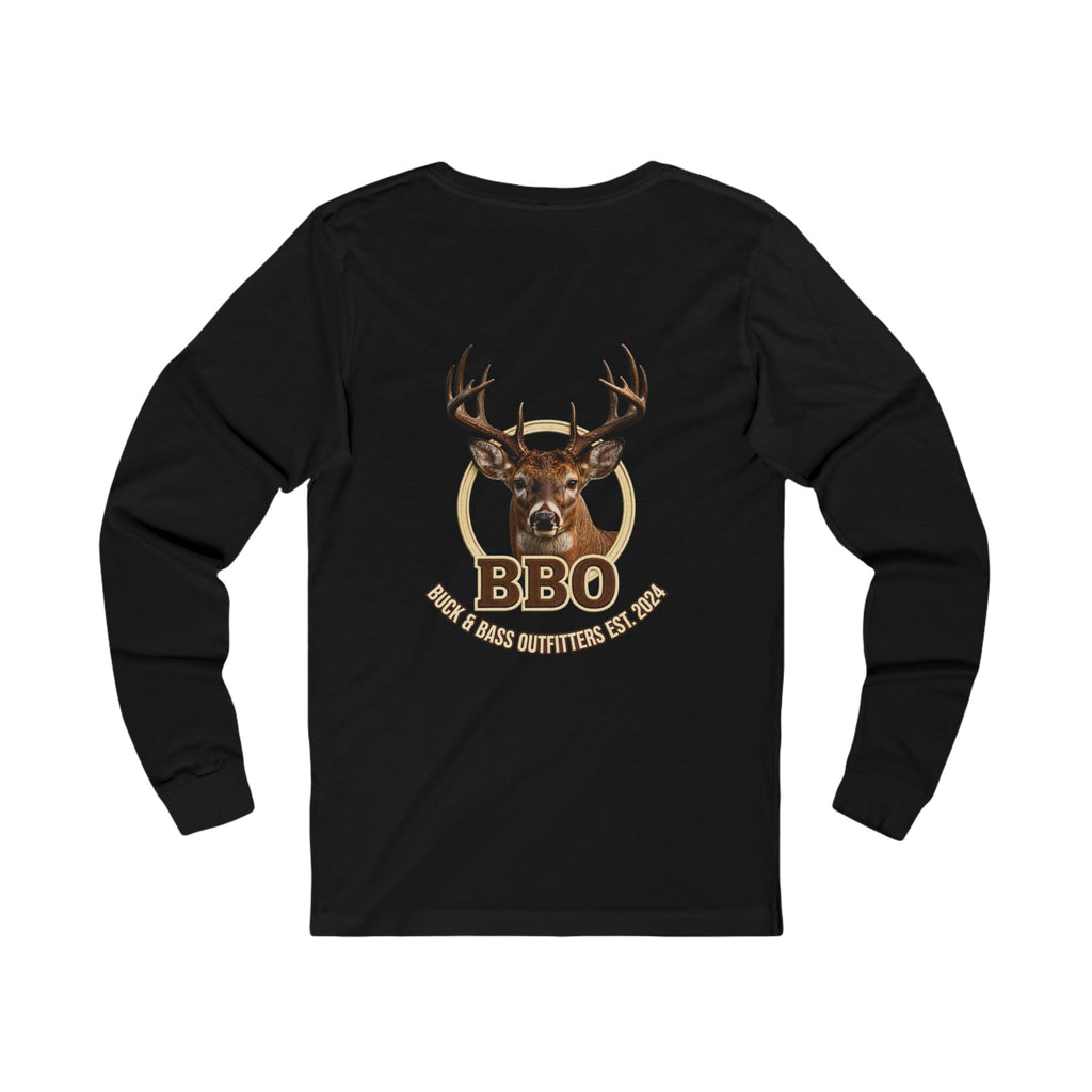 BBQ Buck Long Sleeve Tee — Deer Hunter BBQ Graphic Shirt