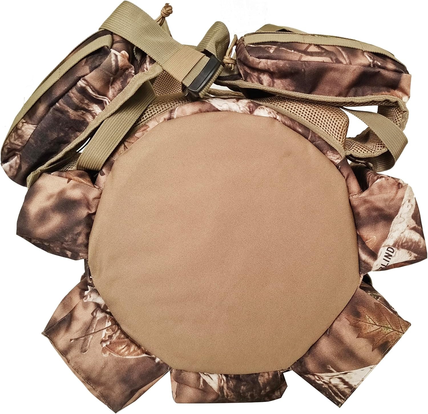 Insulated Bucket Backpack with 360° Swivel Lid – Camo Cooler Backpack with 5-Gallon Bucket for Hunting, Fishing, Camping, Outdoor Sports – Woodland Camo
