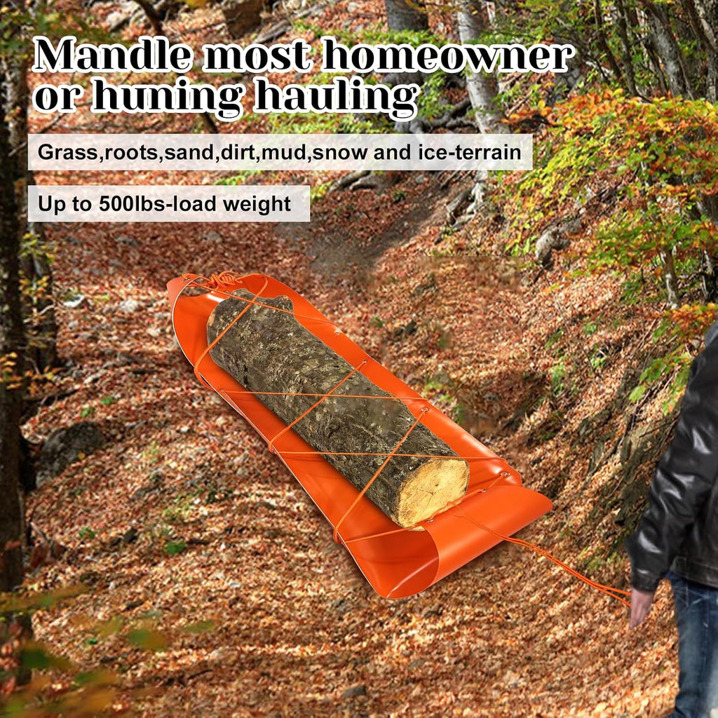Heavy Duty Deer Drag Sled Game Glide with 2Pcs Deer Drag Strap，Deer Cart Game Hauler Thickened Tear-Resistant Hunting Accessories and Gear ，Multi-Purpose Utility Sled for Hauling Deer Hunting