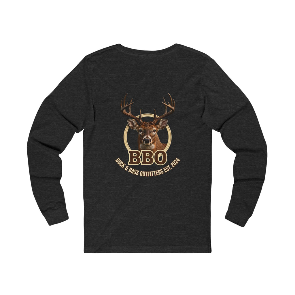 BBQ Buck Long Sleeve Tee — Deer Hunter BBQ Graphic Shirt