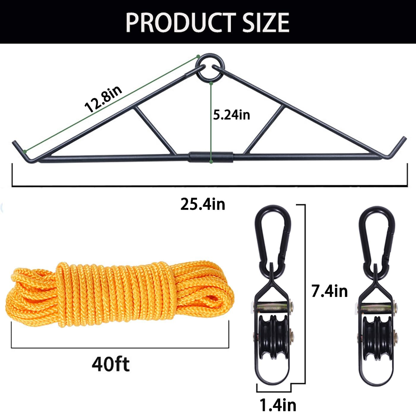 Deer Hanger for Skinning, Deer Hunting Game Hoist Pulley Lift System with Gambrel, Max to 700LB for Hanging and Processing Deer Hog Goat