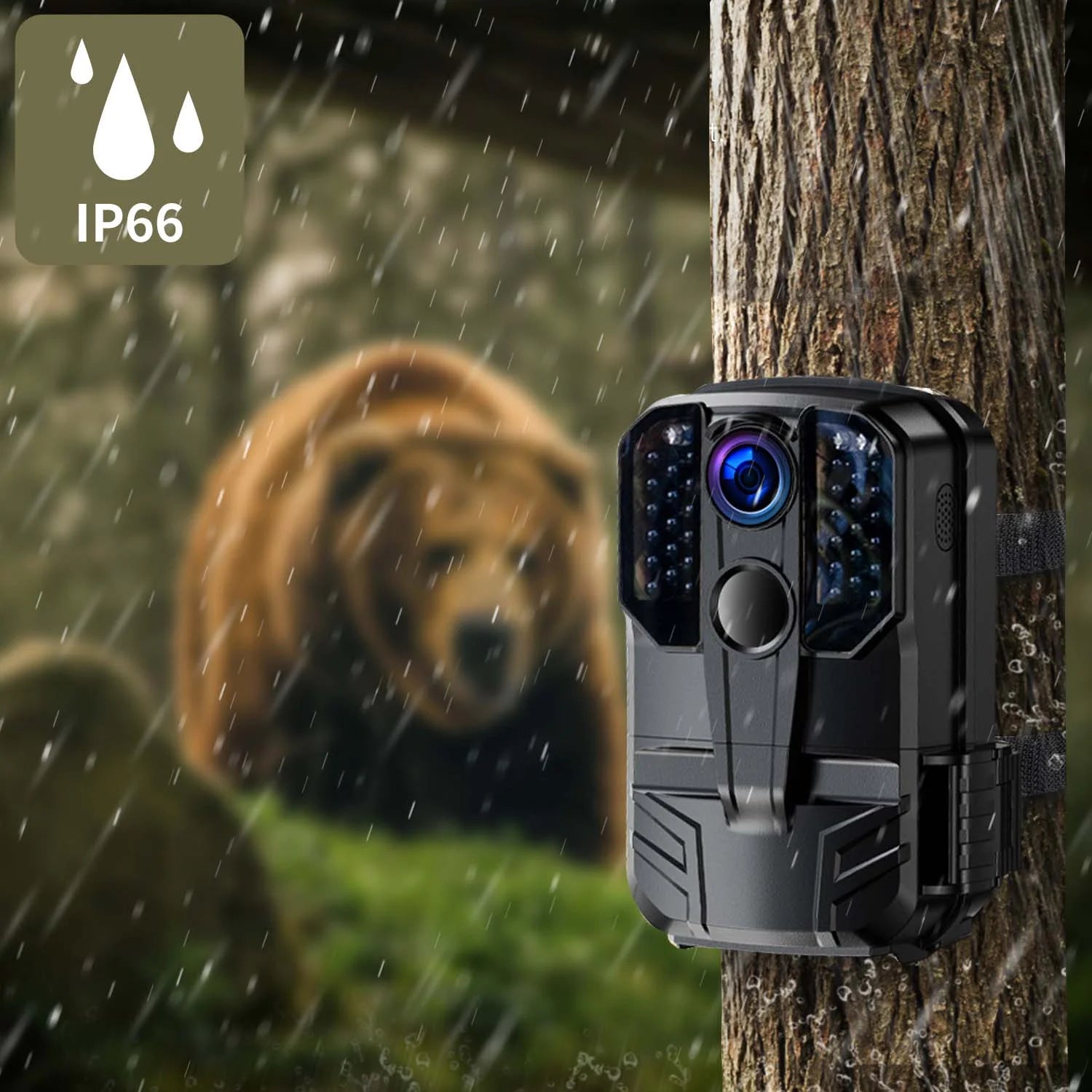 Wifi Bluetooth Trail Camera 1296P 20MP Game Deer Camera Infrared Night Vision Waterproof PIR Sensors Motion Activated Trail Cam for Hunting Wildlife Monitoring Home Security 2.0" LCD Screen