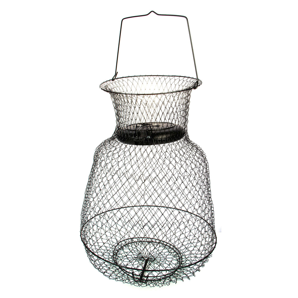 15 in X 21 in Collapsible Floating Wire Fishing Basket with Trap Doors and Handle