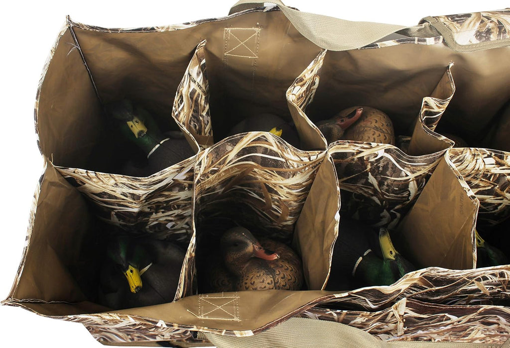 12 Slot Duck Decoys Bag with Waterfowl Hunting Blind Camouflage Printing