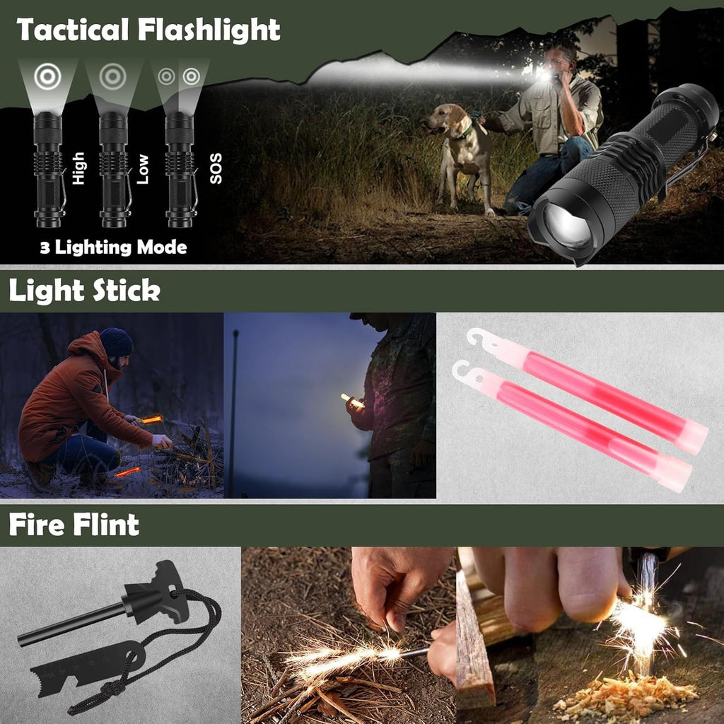 320 PCS Survival Kit First Aid Kit Emergency Gear Camping Outdoor 80 Character