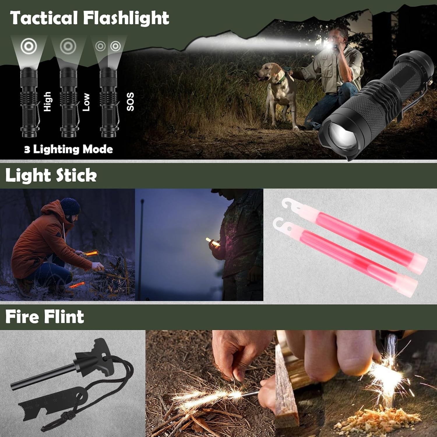 320 PCS Survival Kit First Aid Kit Emergency Gear Camping Outdoor 80 Character