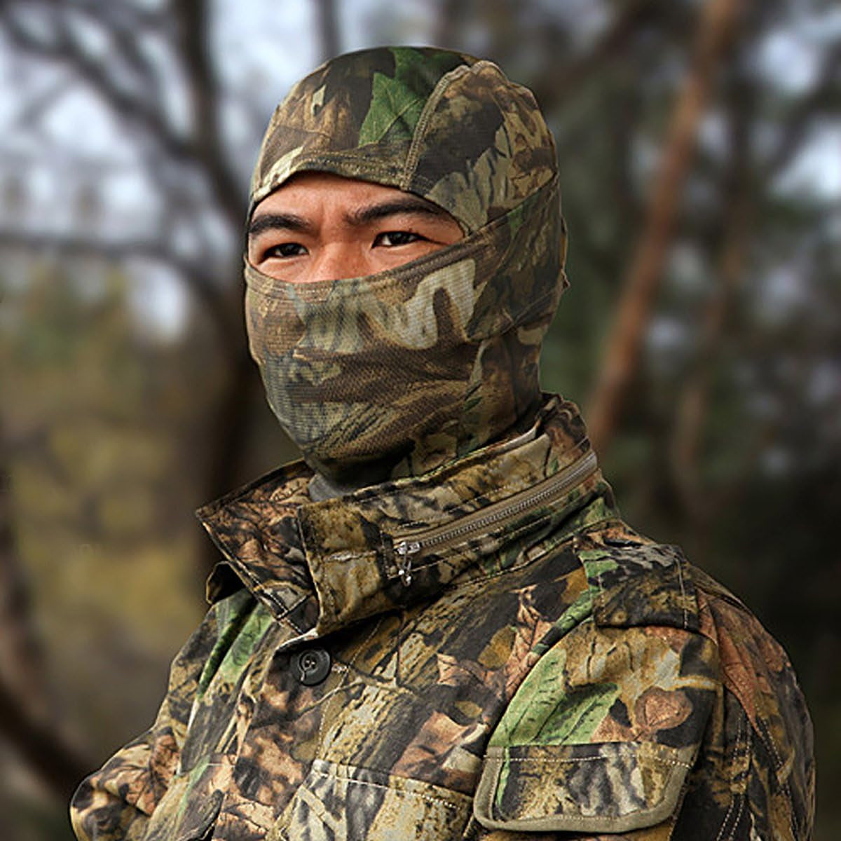 Camo Balaclava Face Mask, Tactical Breathable Hood for Outdoor