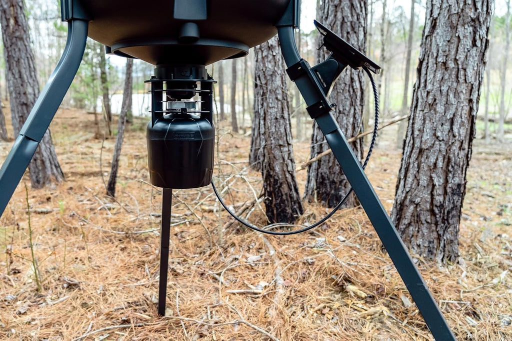 Deer Feeder Connected - 250 Lb, Tripod Deer Feeder, Cellular