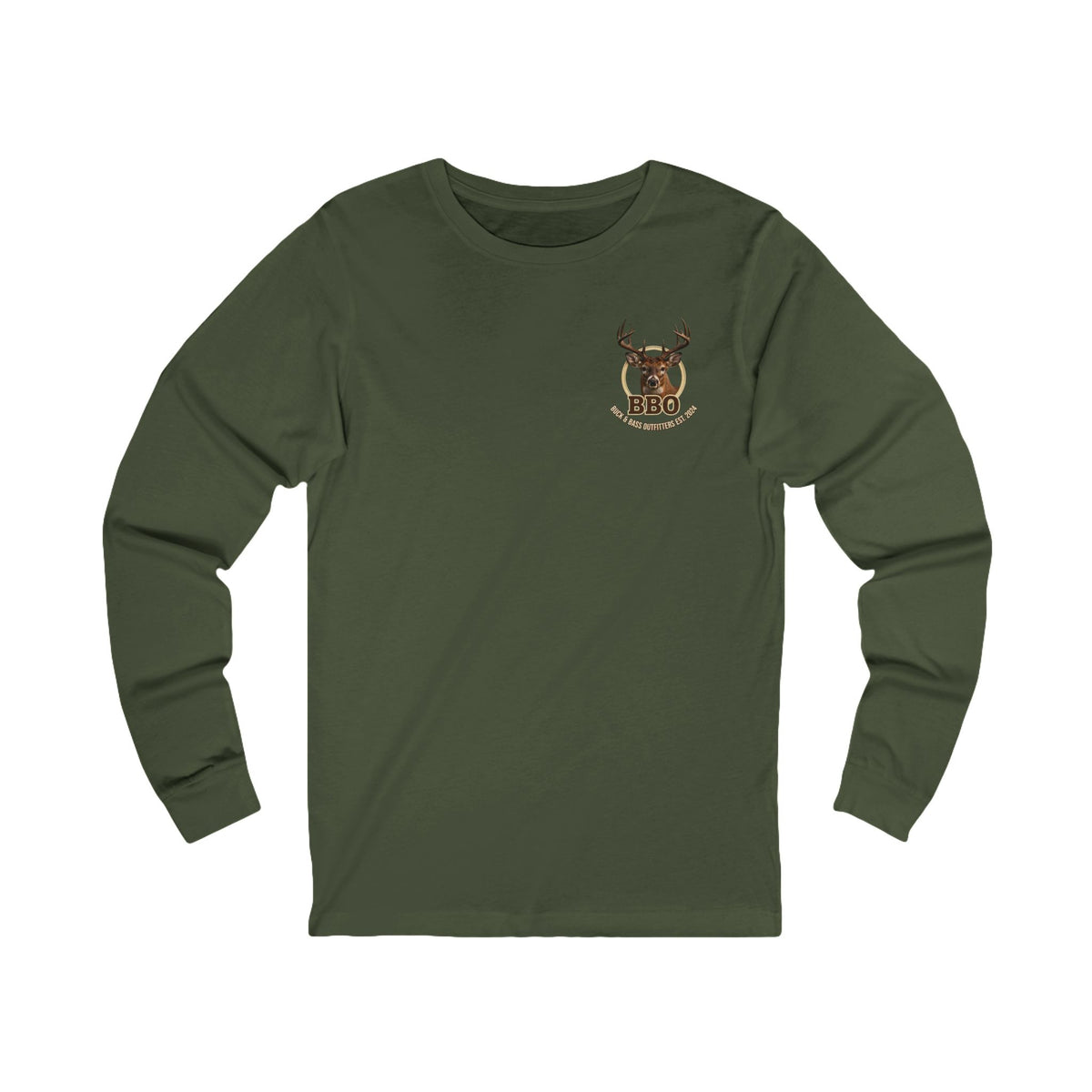 BBQ Buck Long Sleeve Tee — Deer Hunter BBQ Graphic Shirt