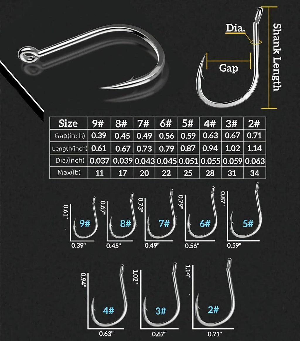 Fishing Hooks Freshwater Saltwater Fish Hooks Bulk Fishing Hooks Set Worm Catfish Hooks Fish Gear Equipment Supplies