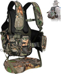 Turkey Vest with Seat, Lightweight Camo Turkey Hunting Vest with Game Pouch for Men Women, Turkey Hunting Gear Accessories(3L Water Bladder Compatible)