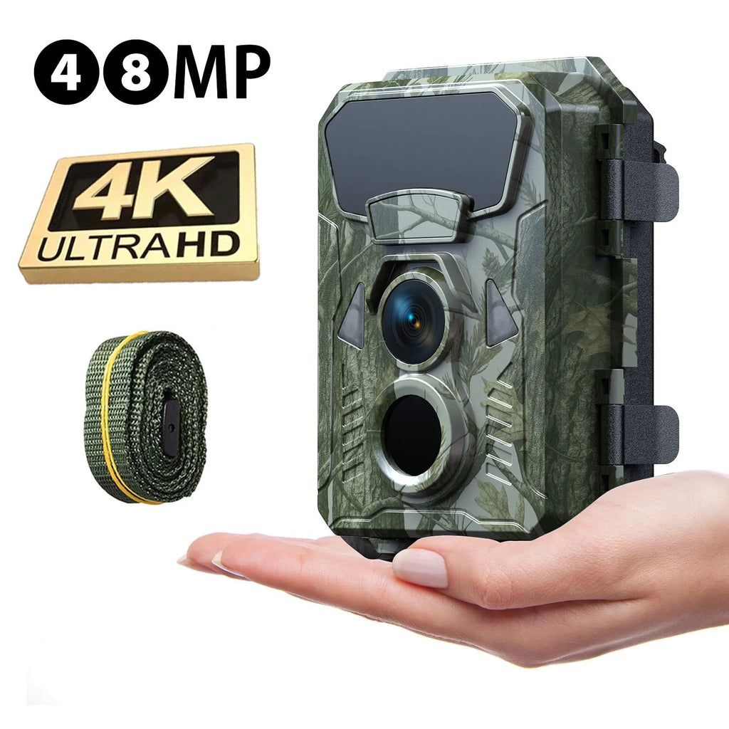Trail Camera 48MP 4K HD Deer Game Camera Infrared Night Vision Waterproof Motion Activated Wildlife Scouting Hunting Trail Cam with 120°Wide Angle Lens 2.0" LCD Screen