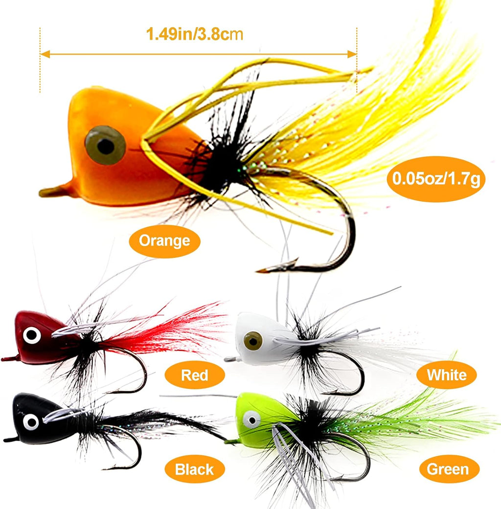 Fly Fishing Poppers Dry Flies Topwater Lures Bass Trout Kit Pro XL