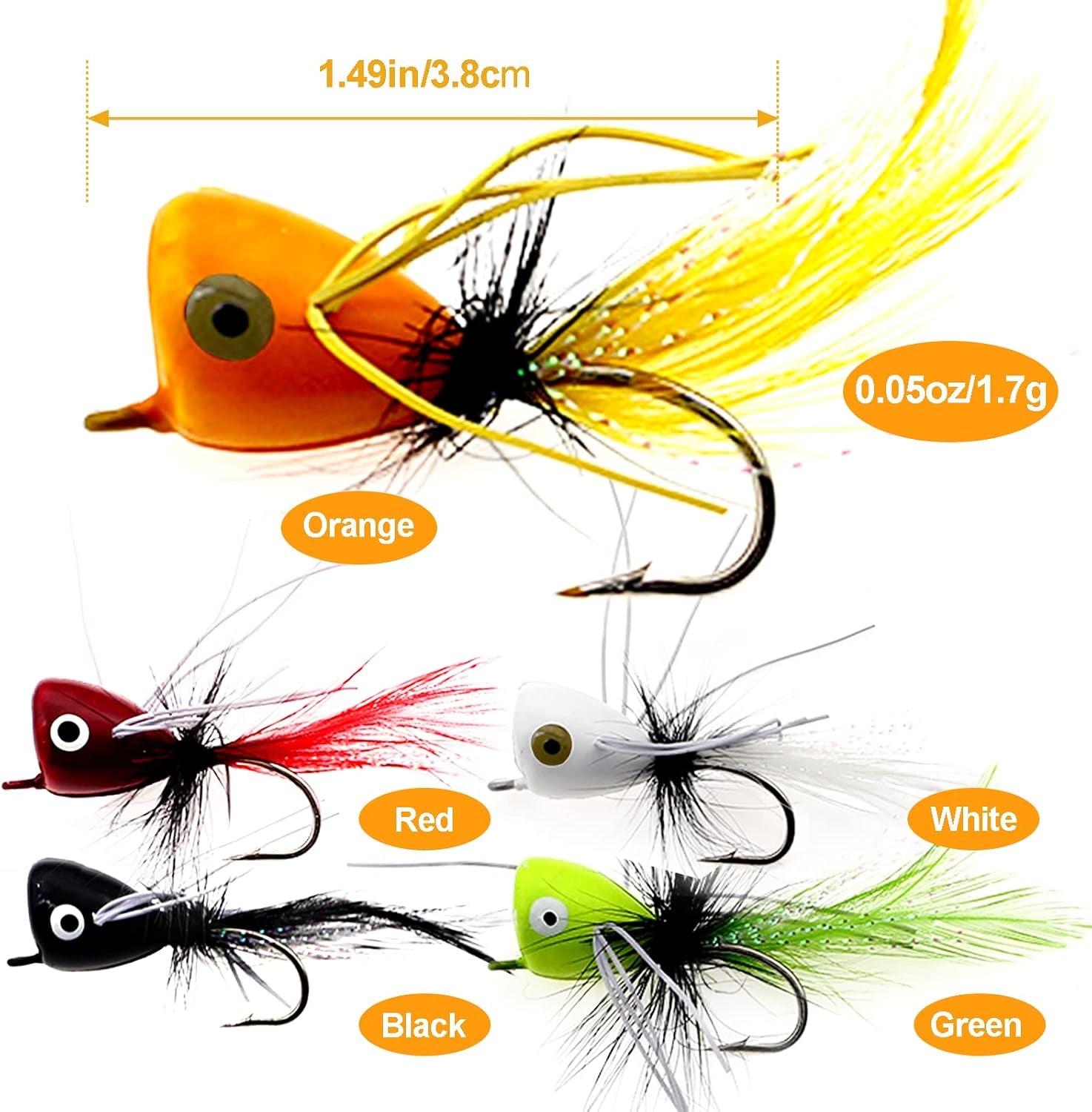 Fly Fishing Poppers Dry Flies Topwater Lures Bass Trout Kit Pro XL