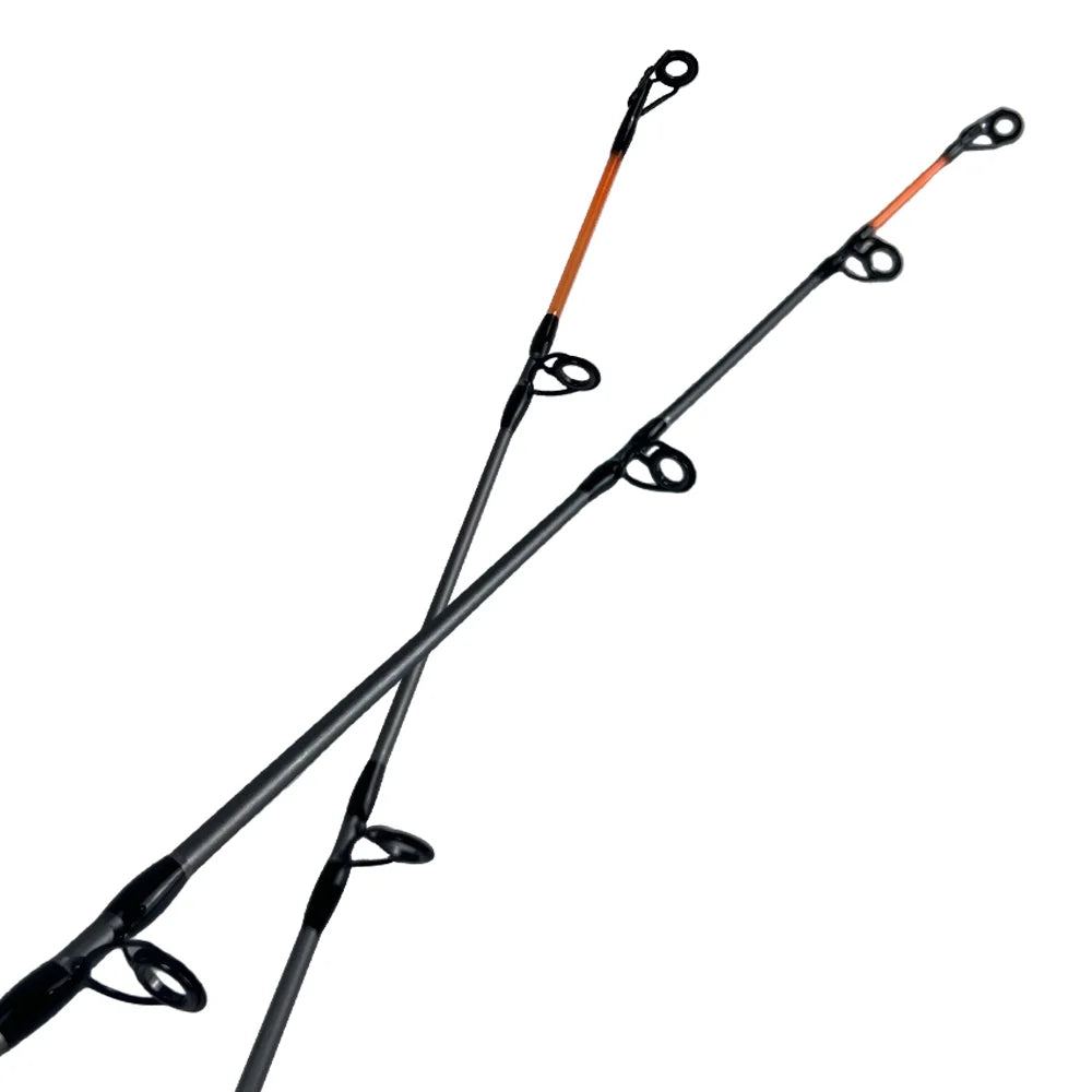 Grit Stick Fishing Rod and Reel Spinning Combo, 7-Foot Medium Heavy Action 2-Piece Fishing Rod, Size 5000 Reel, Left/Right Hand Retrieve, Grey with Orange