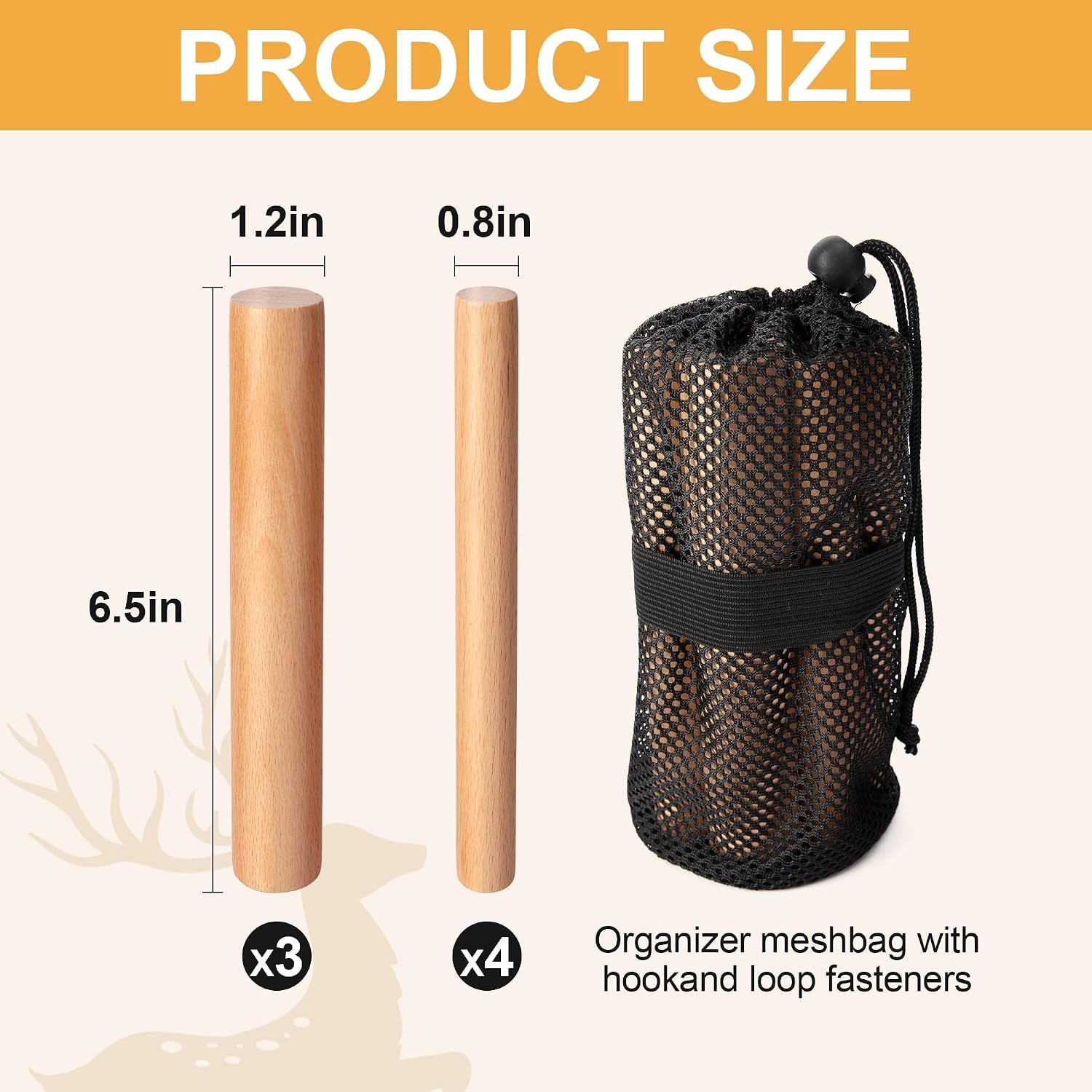 Rattle Bag Buck Call, Realistic Deer Antler Rattling Sound