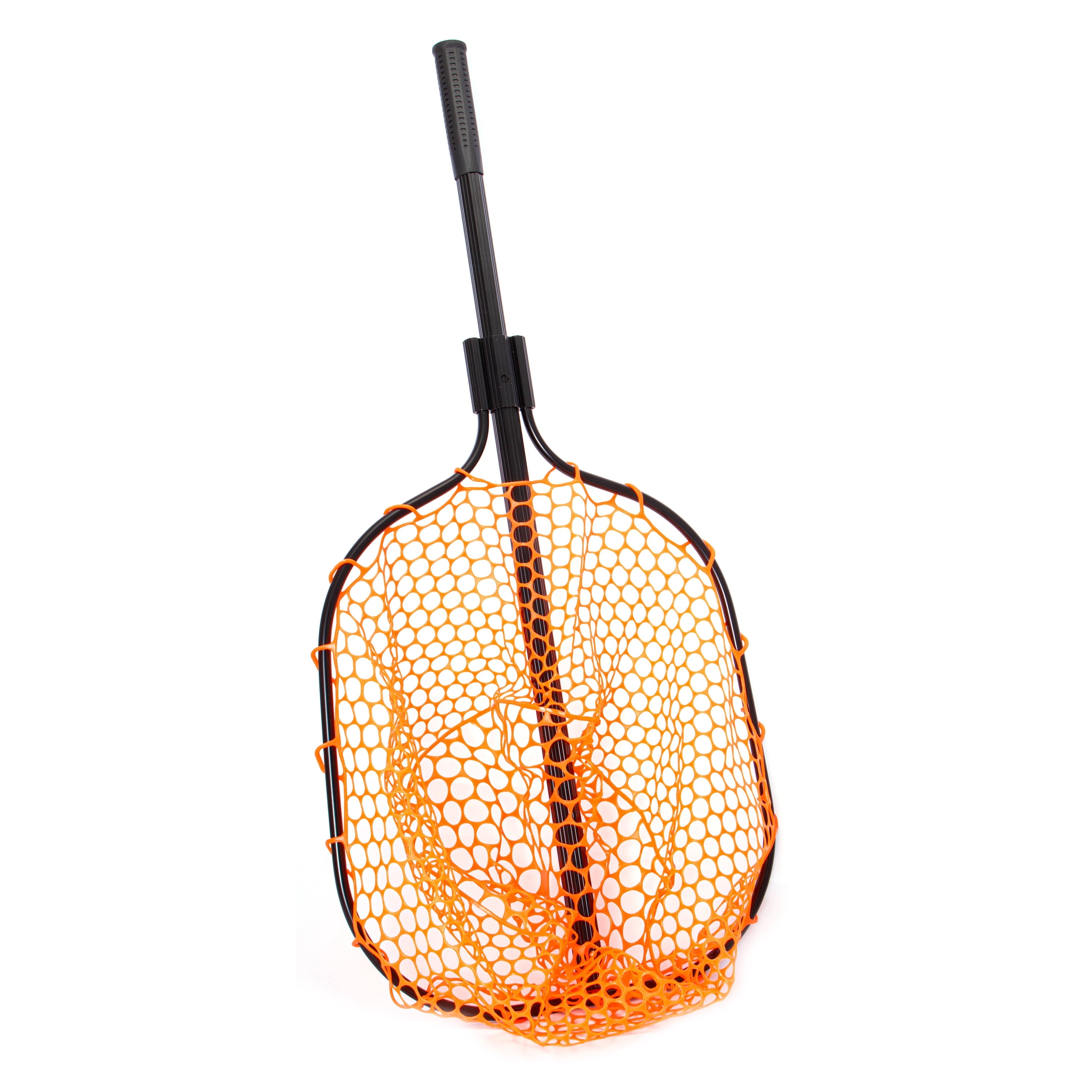 Telescoping Rubber Landing Net with Aluminum Handle, Orange Mesh