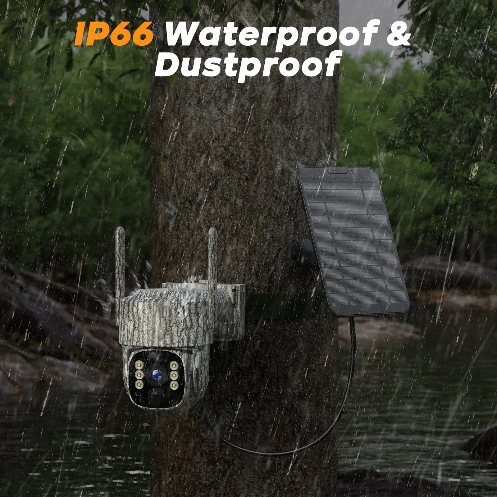 4G LTE Solar Trail Camera Cellular Live Feed 2.5K 360° View Game Camera Auto Tracking No Wifi Needed for Hunting&Outdoor Security