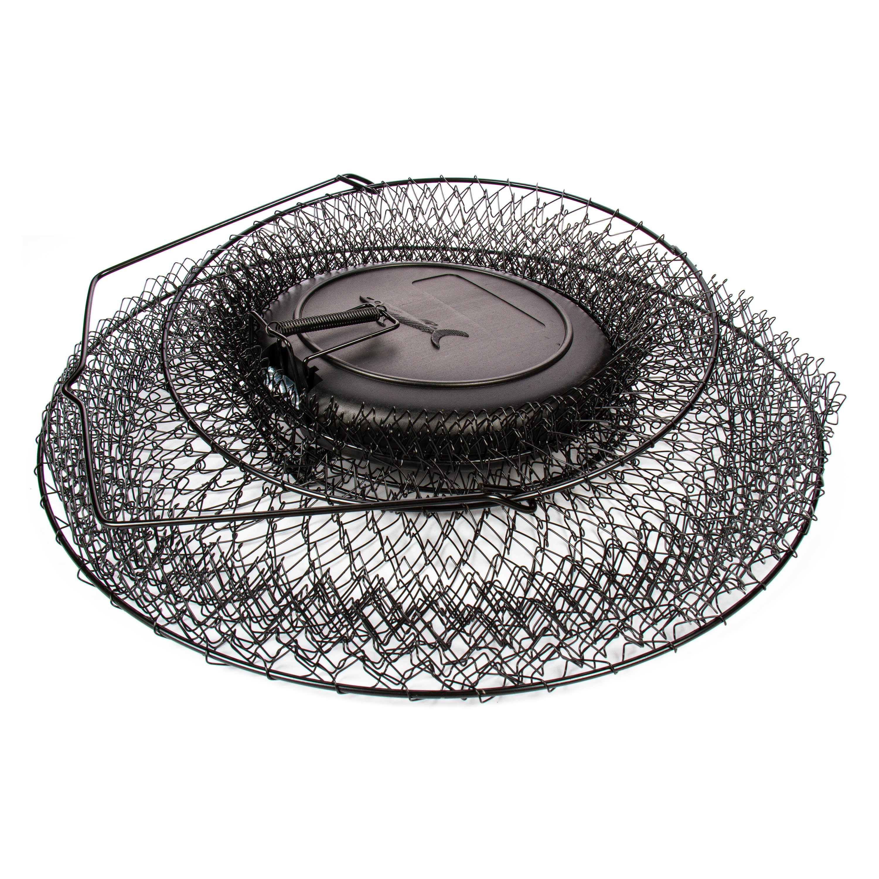 15 in X 21 in Collapsible Floating Wire Fishing Basket with Trap Doors and Handle