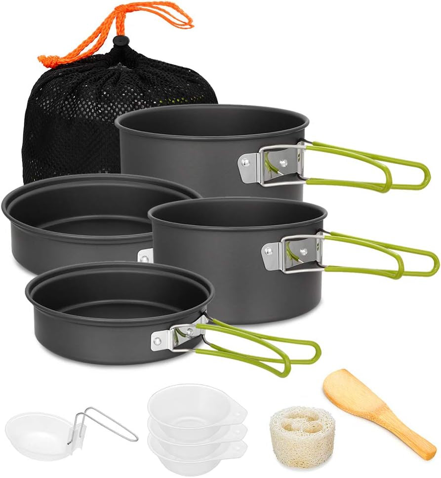 Camping Cookware Set Camping Gear Campfire Utensils Non-Stick Cooking Equipment