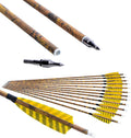 30” Archery Carbon Arrows Hunting Arrows with 4” Turkey Feather Removable Tips Targeting Practice Arrows 500 Spine for Compound & Recurve & Traditional Bow 6/12Pcs