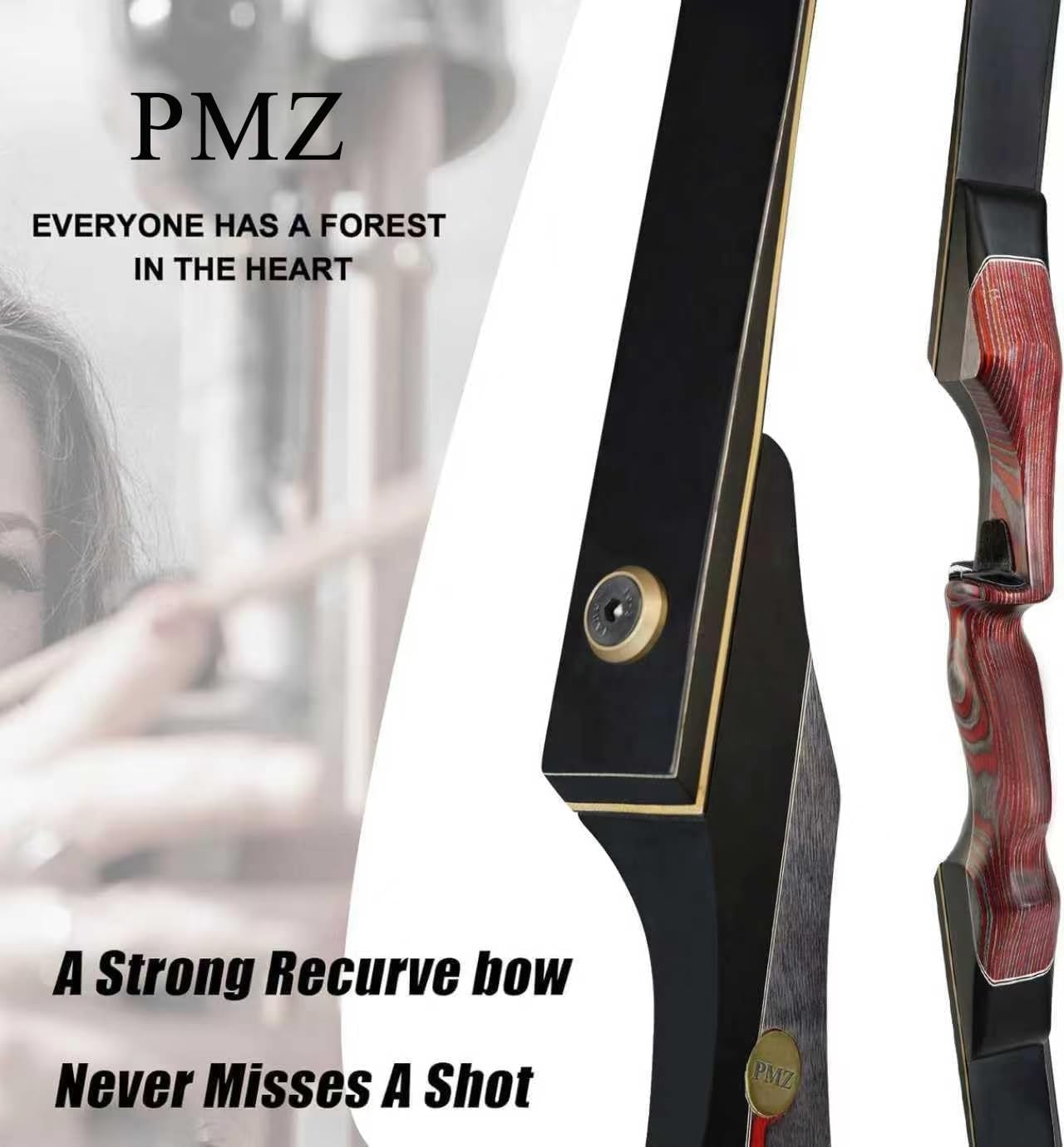 60'' Recurve Bow and Arrow Set Archery Hunting Bows Wooden 20-60Lbs