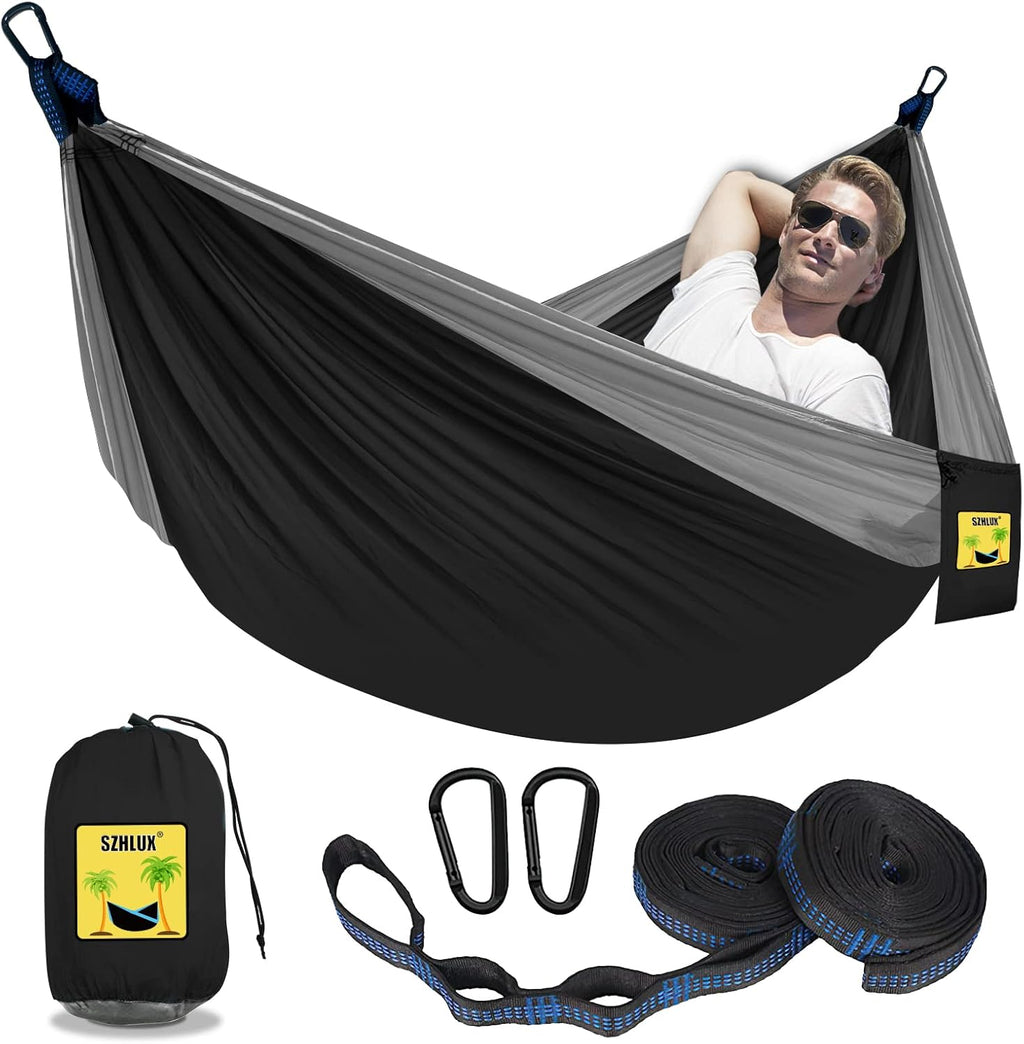 Camping Hammock Double Portable Hammocks Camping Accessories and Camping Gear,Great for Hiking,Outdoor,Beach,Camping