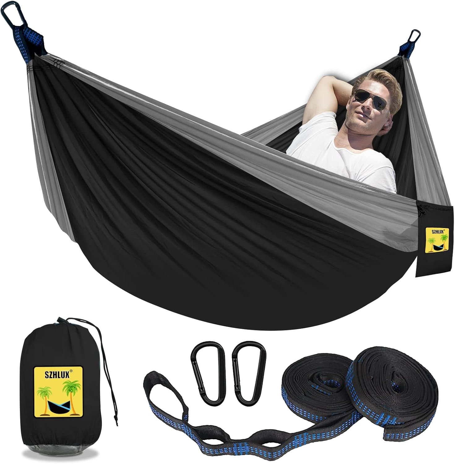Camping Hammock Double Portable Hammocks Camping Accessories and Camping Gear,Great for Hiking,Outdoor,Beach,Camping
