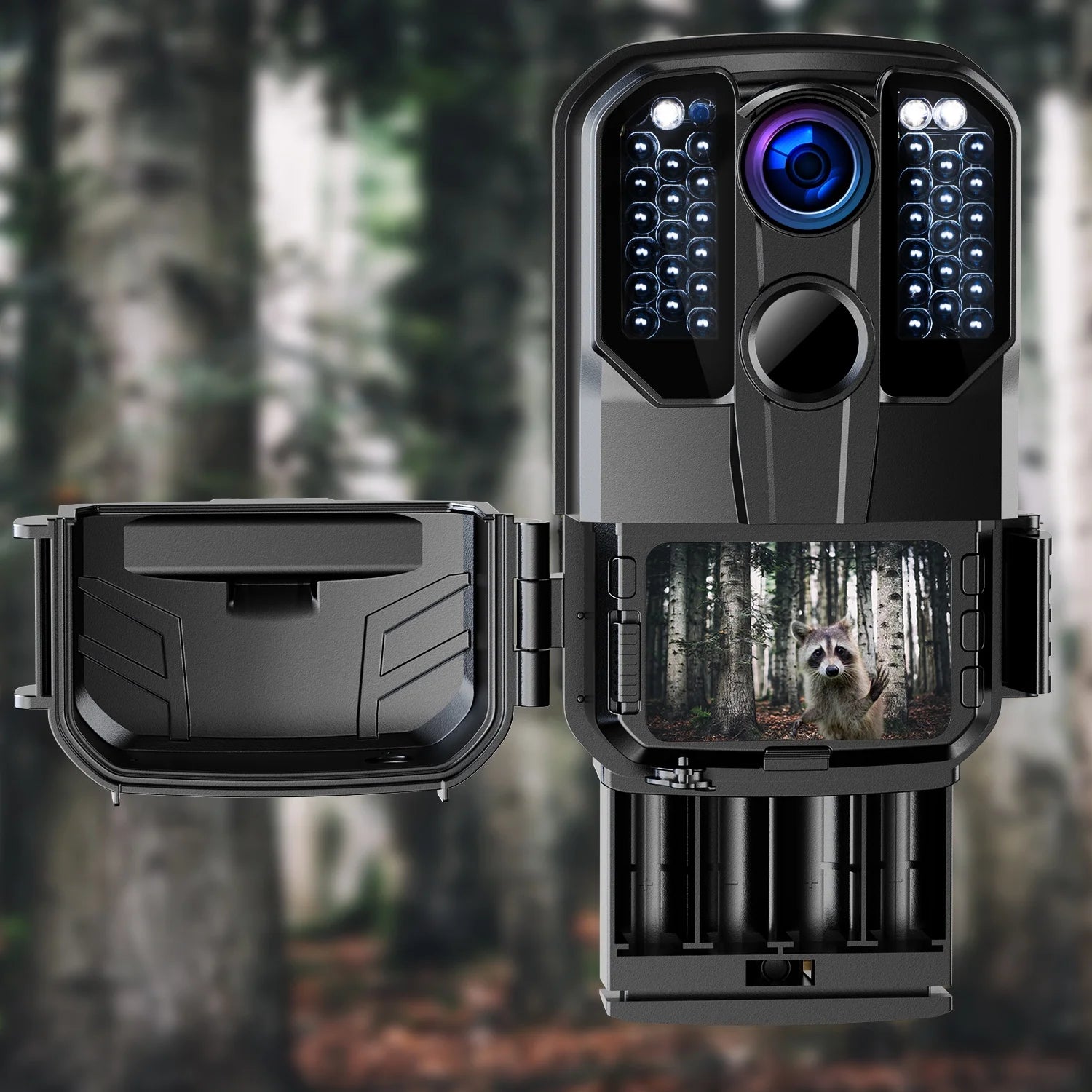 Wifi Bluetooth Trail Camera 1296P 20MP Game Deer Camera Infrared Night Vision Waterproof PIR Sensors Motion Activated Trail Cam for Hunting Wildlife Monitoring Home Security 2.0" LCD Screen