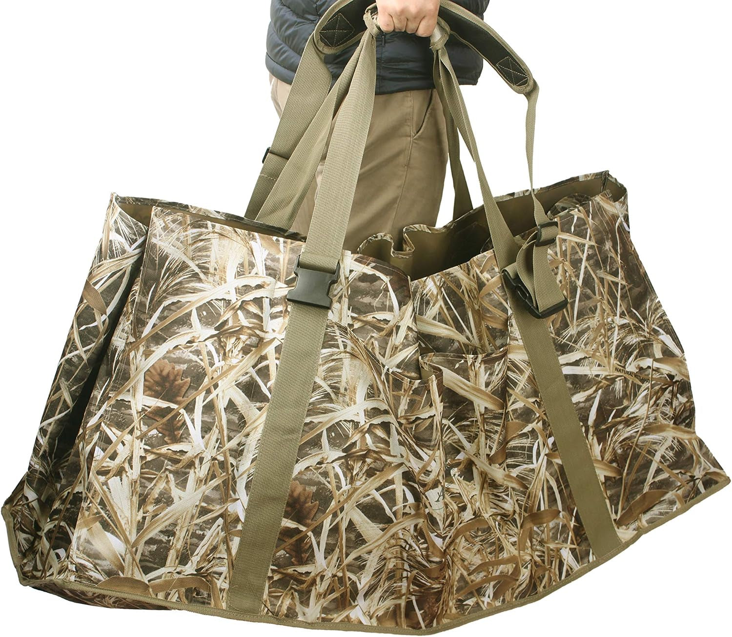 12 Slot Duck Decoys Bag with Waterfowl Hunting Blind Camouflage Printing