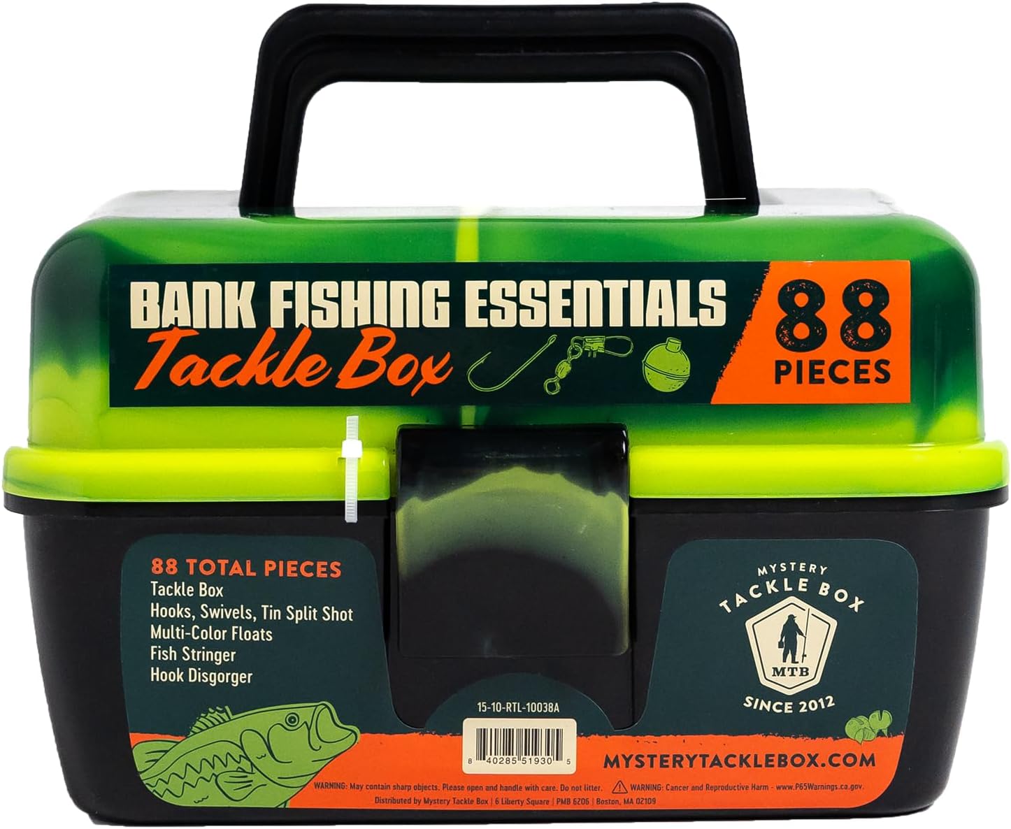  Catch Co Mystery Tackle Box Bank Fishing Essentials 88 piece kit -GREEN