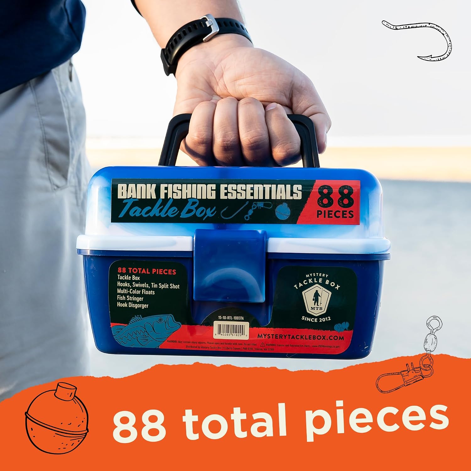  Catch Co Mystery Tackle Box Bank Fishing Essentials 88 piece kit -GREEN