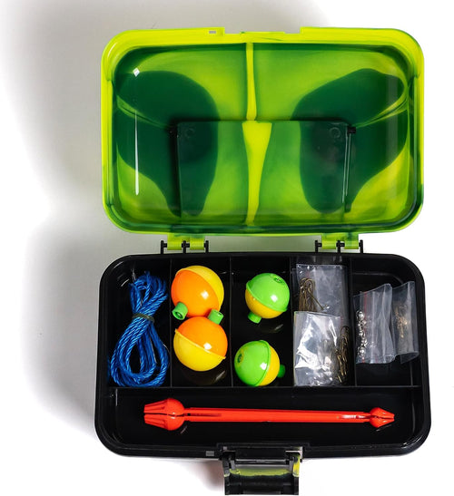  Catch Co Mystery Tackle Box Bank Fishing Essentials 88 piece kit -GREEN