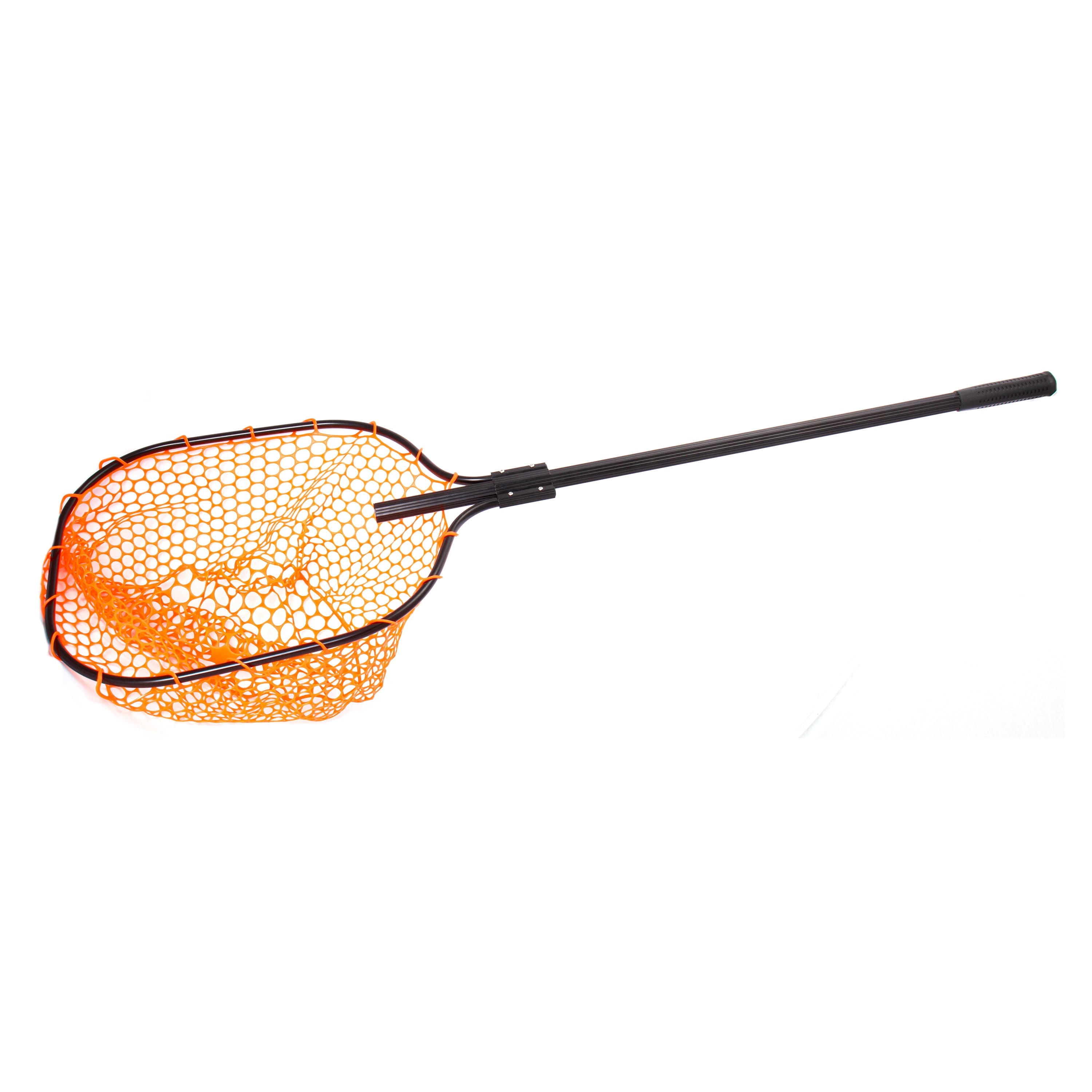 Telescoping Rubber Landing Net with Aluminum Handle, Orange Mesh