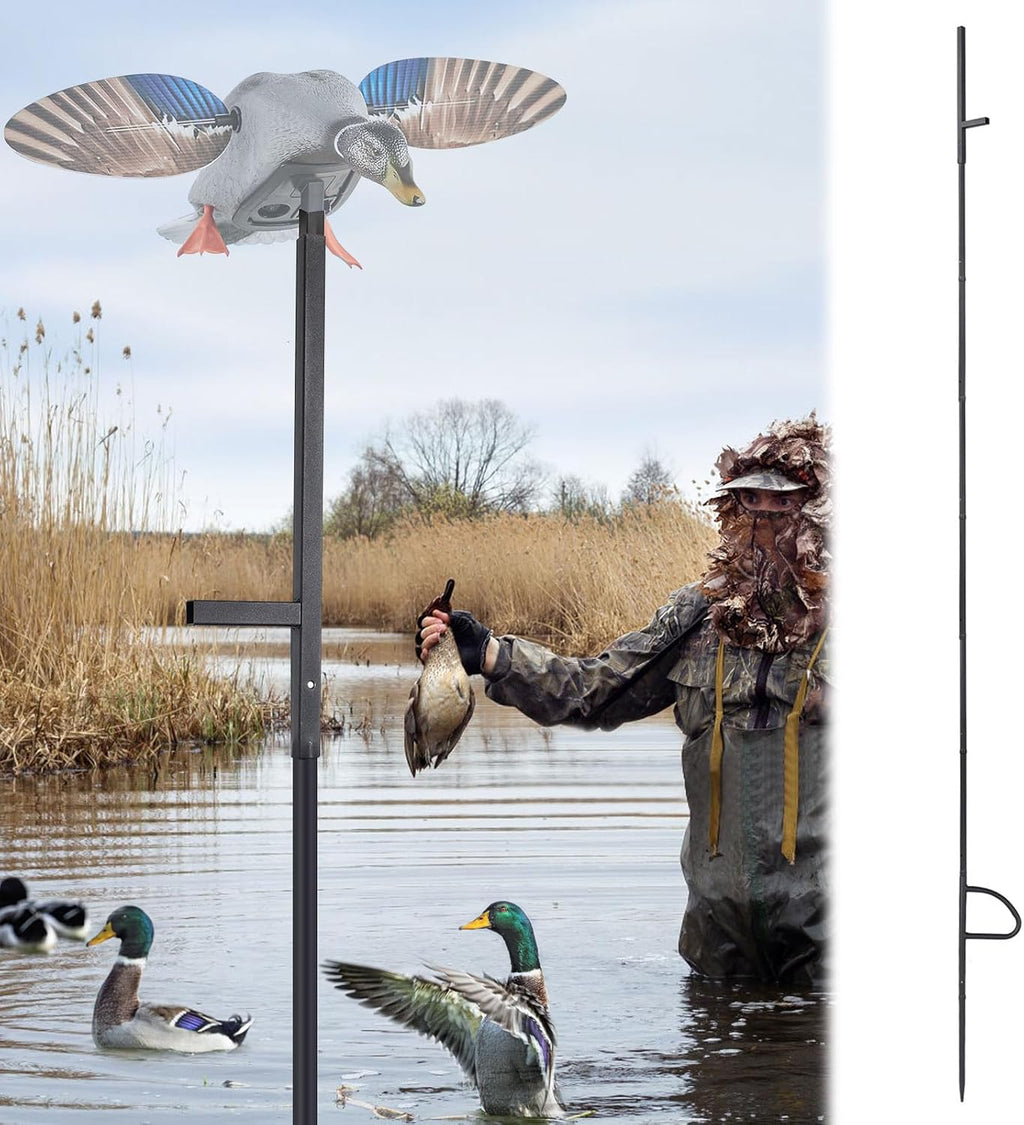 11.3 FT Mallard Duck Decoys Extension Pole,Outdoor Duck Decoy Stand Hunting Pole Works with Spinning Wing Decoys,Ducks Hunting Accessories(Duck Decoy Not Included)