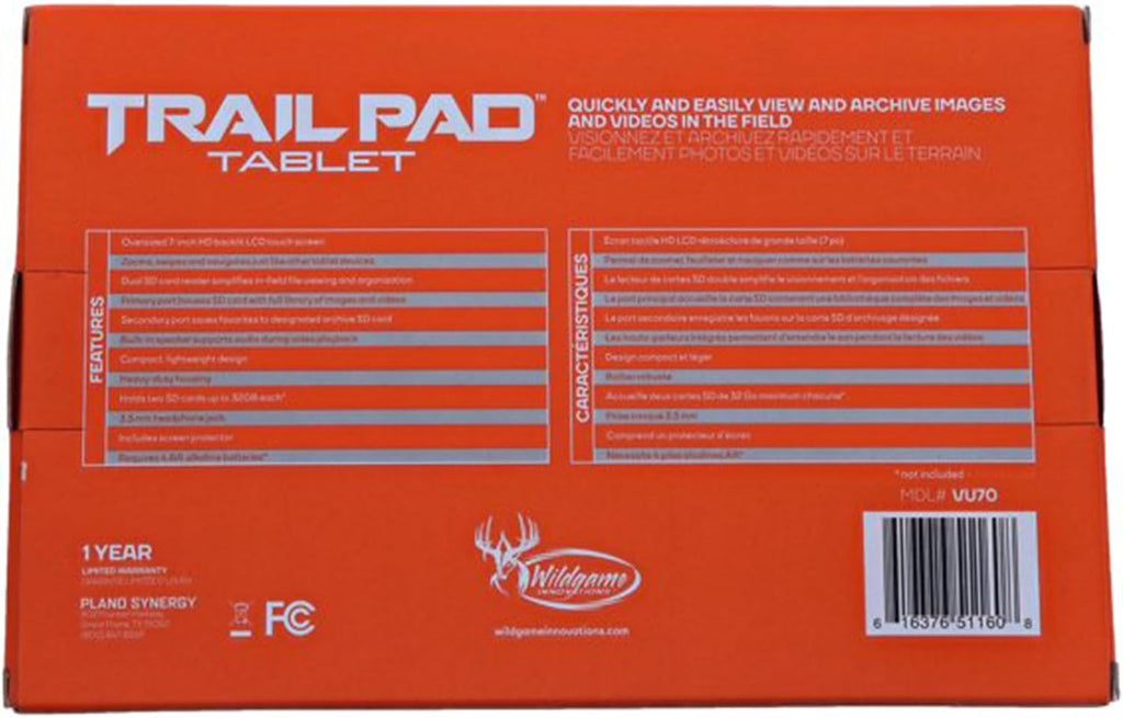 Trail Pad Tablet VU70 Dual SD Card Viewer for Hunting & Wildlife Observation Durable Weather-Resistant Memory Card Reader with 7" Touch Screen