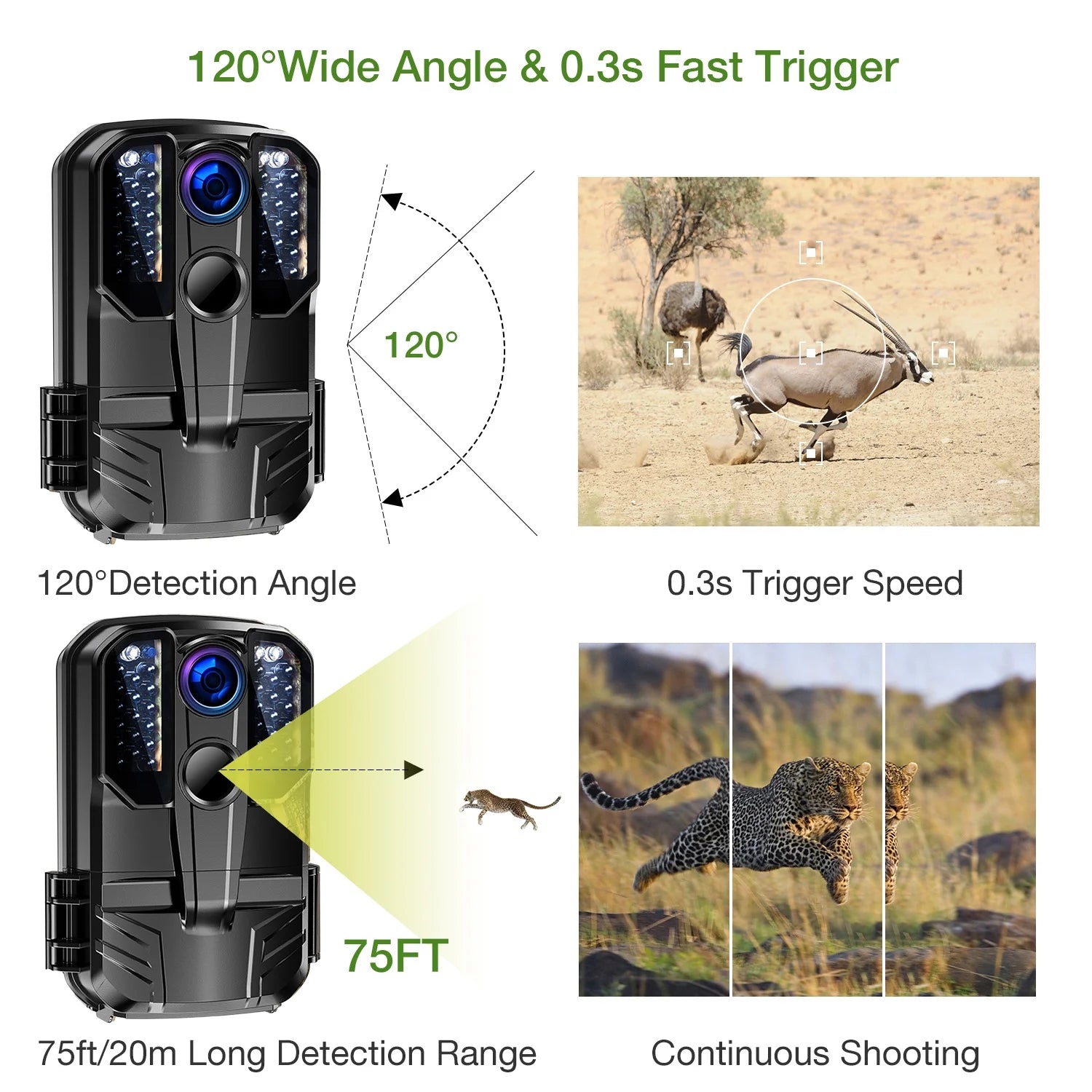 Wifi Bluetooth Trail Camera 1296P 20MP Game Deer Camera Infrared Night Vision Waterproof PIR Sensors Motion Activated Trail Cam for Hunting Wildlife Monitoring Home Security 2.0" LCD Screen