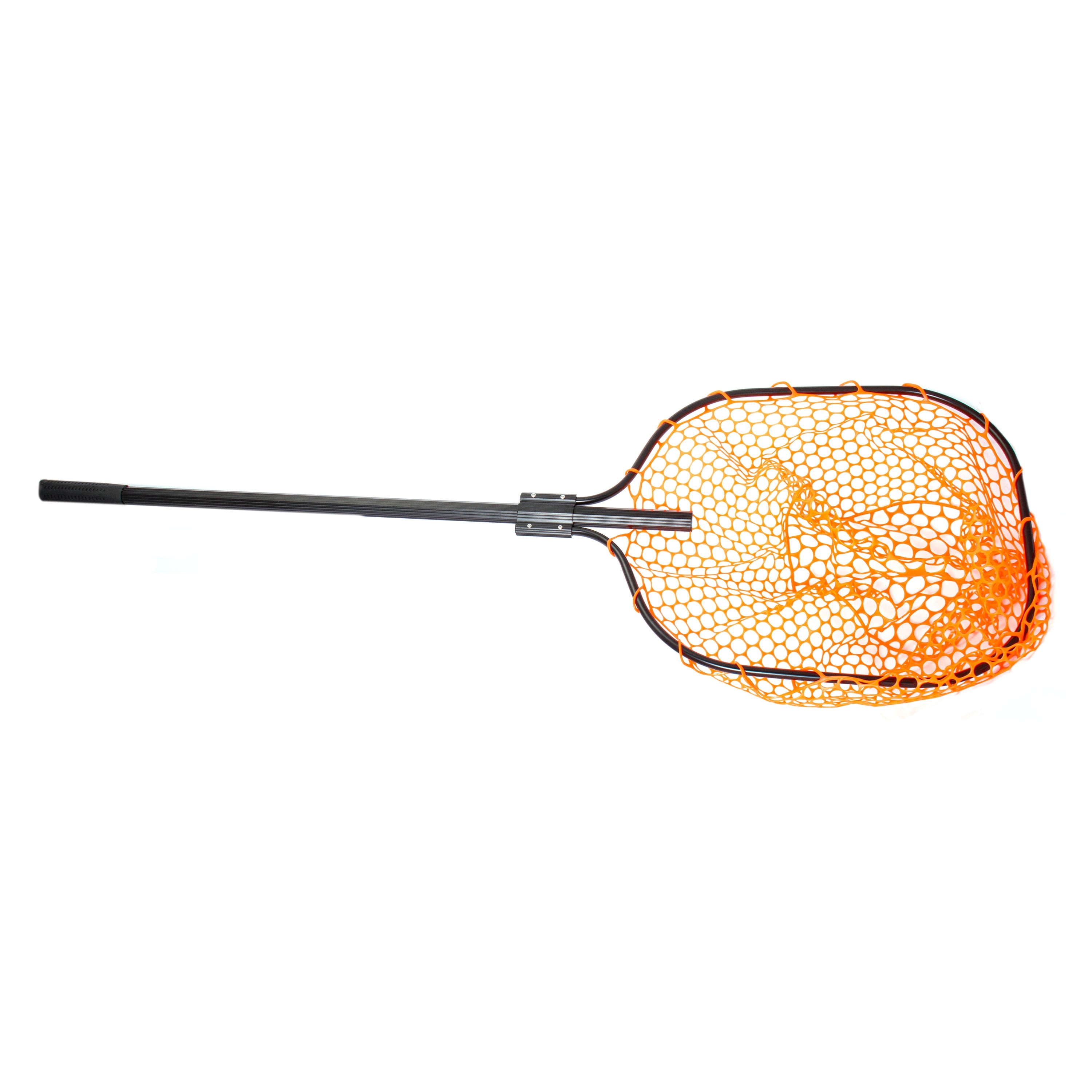 Telescoping Rubber Landing Net with Aluminum Handle, Orange Mesh