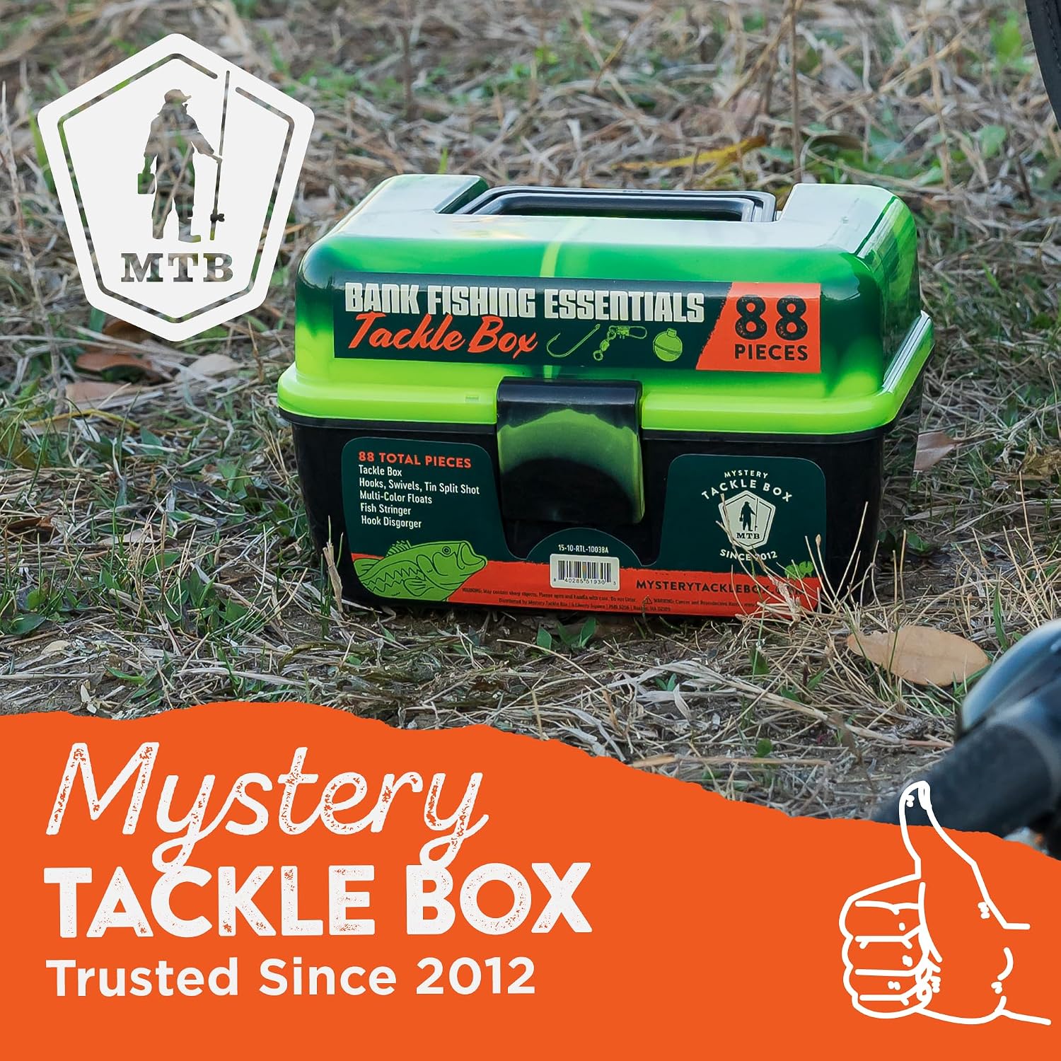  Catch Co Mystery Tackle Box Bank Fishing Essentials 88 piece kit -GREEN